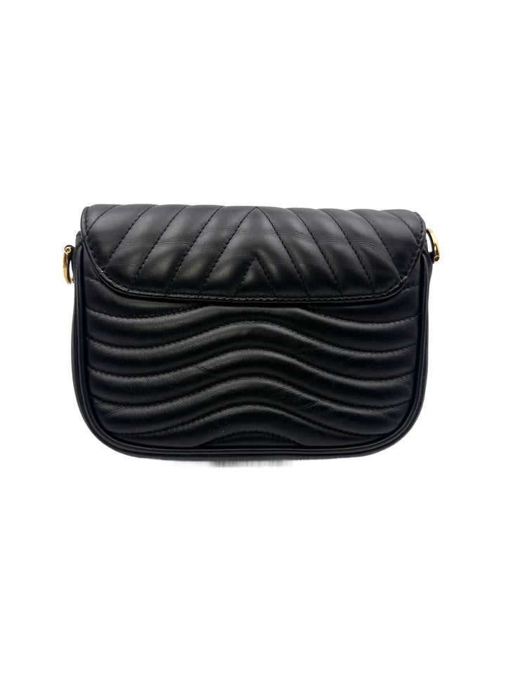 Louis Vuitton Black New Wave Multi Pochette Quilted Leather Crossbody Bag LV1724