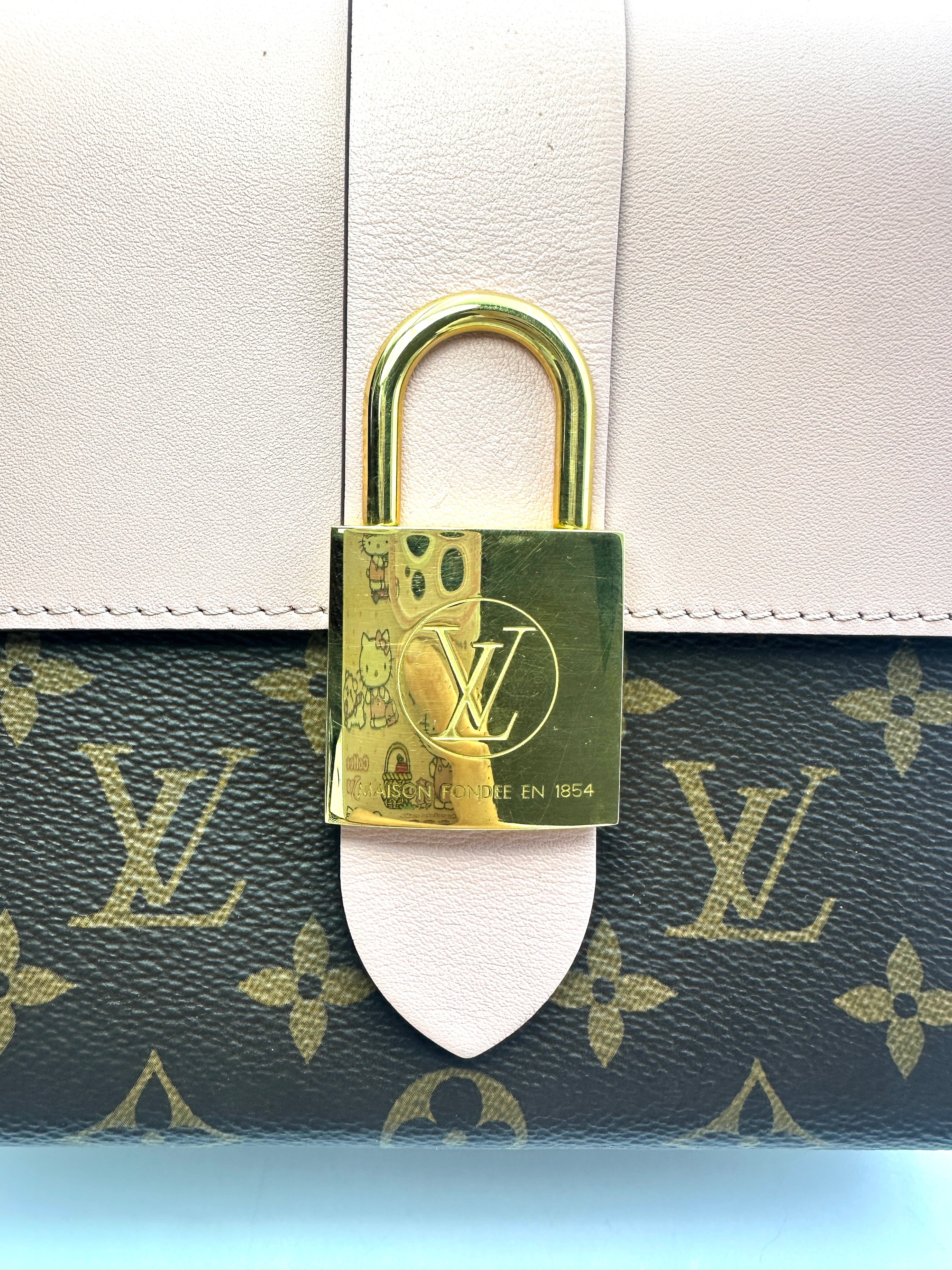 Louis Vuitton Locky BB Pink Monogram Handle Bag With Lock LV1692