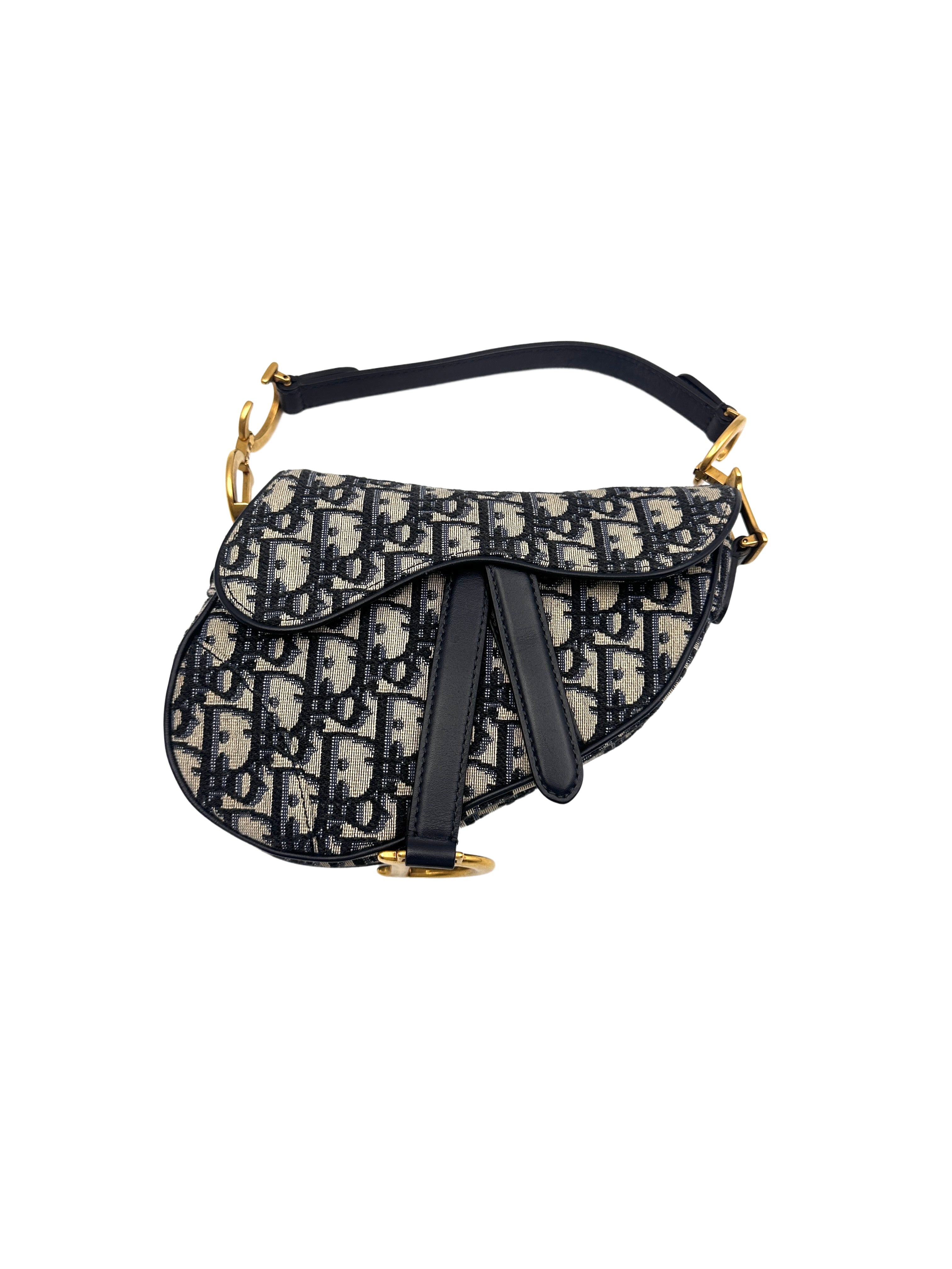 Christian Dior Oblique Saddle Bag With Handle DR390