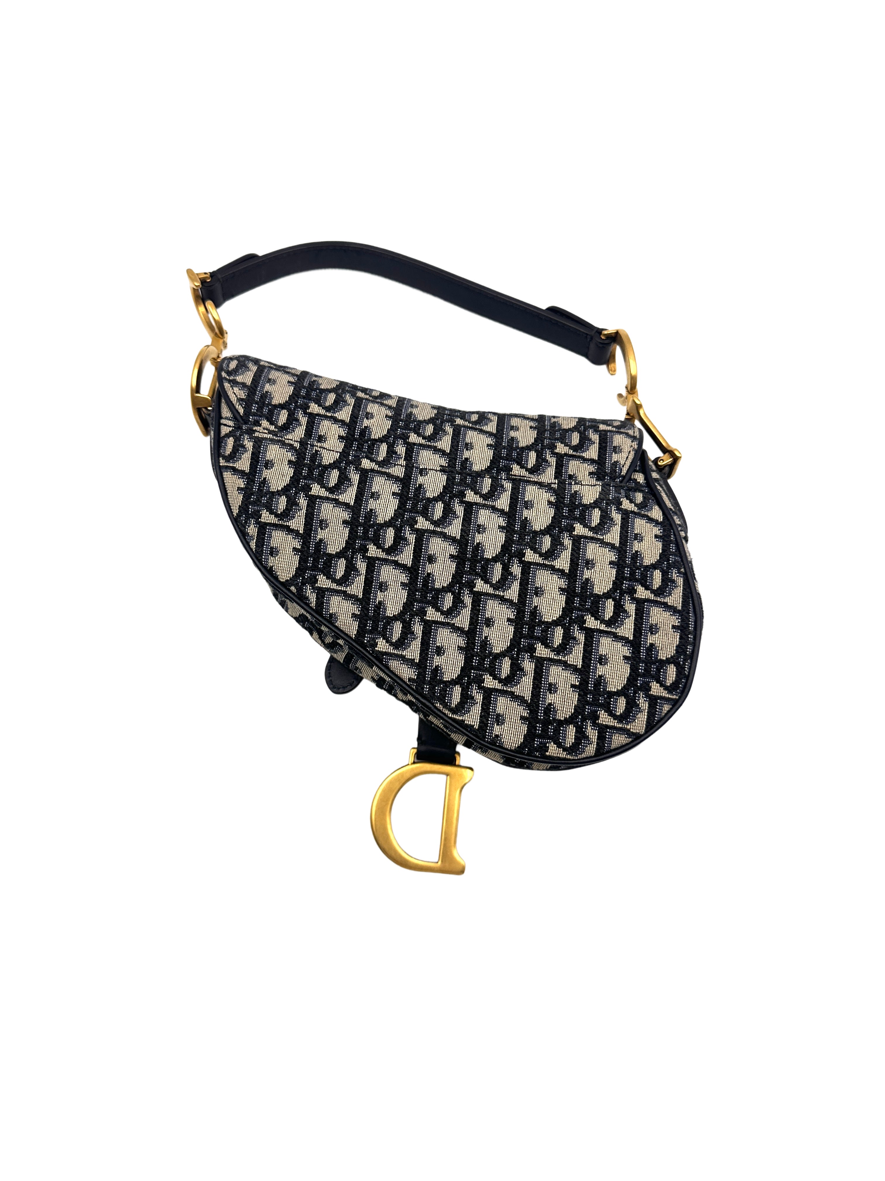 Christian Dior Oblique Saddle Bag With Handle DR390