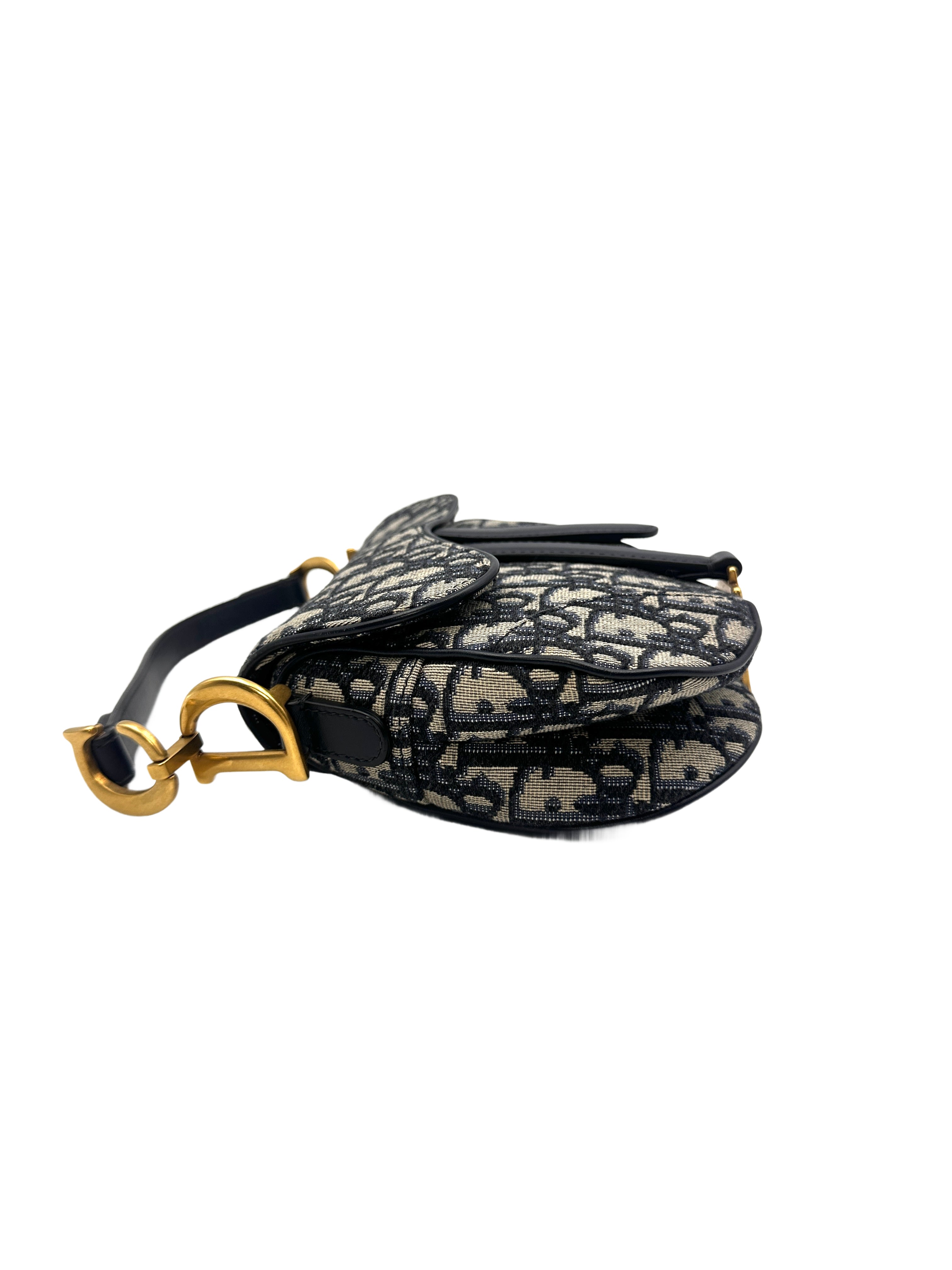 Christian Dior Oblique Saddle Bag With Handle DR390