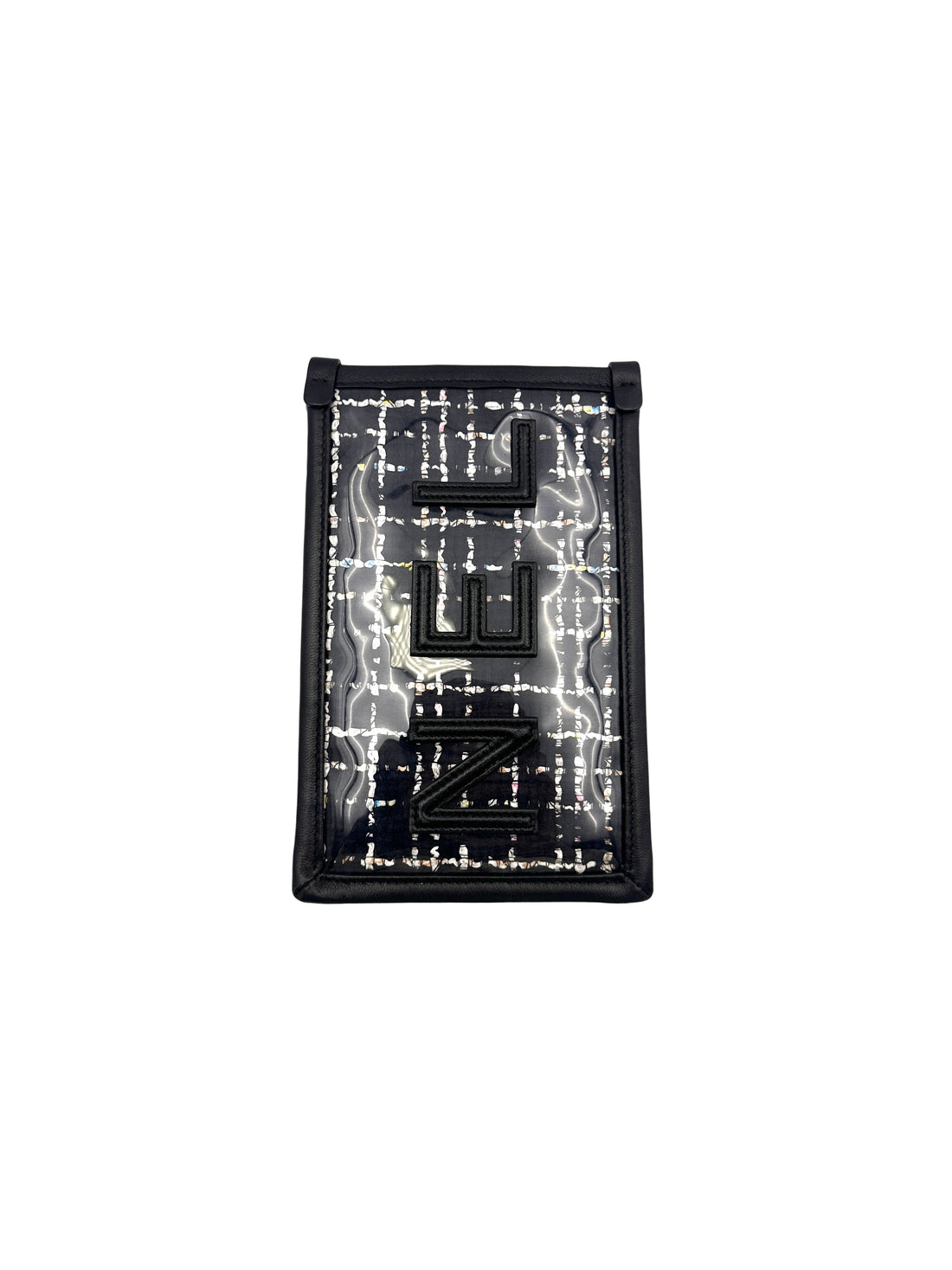 Chanel Black Tweed PVC Logo Chain Shoulder Bag(28***15) CC1195