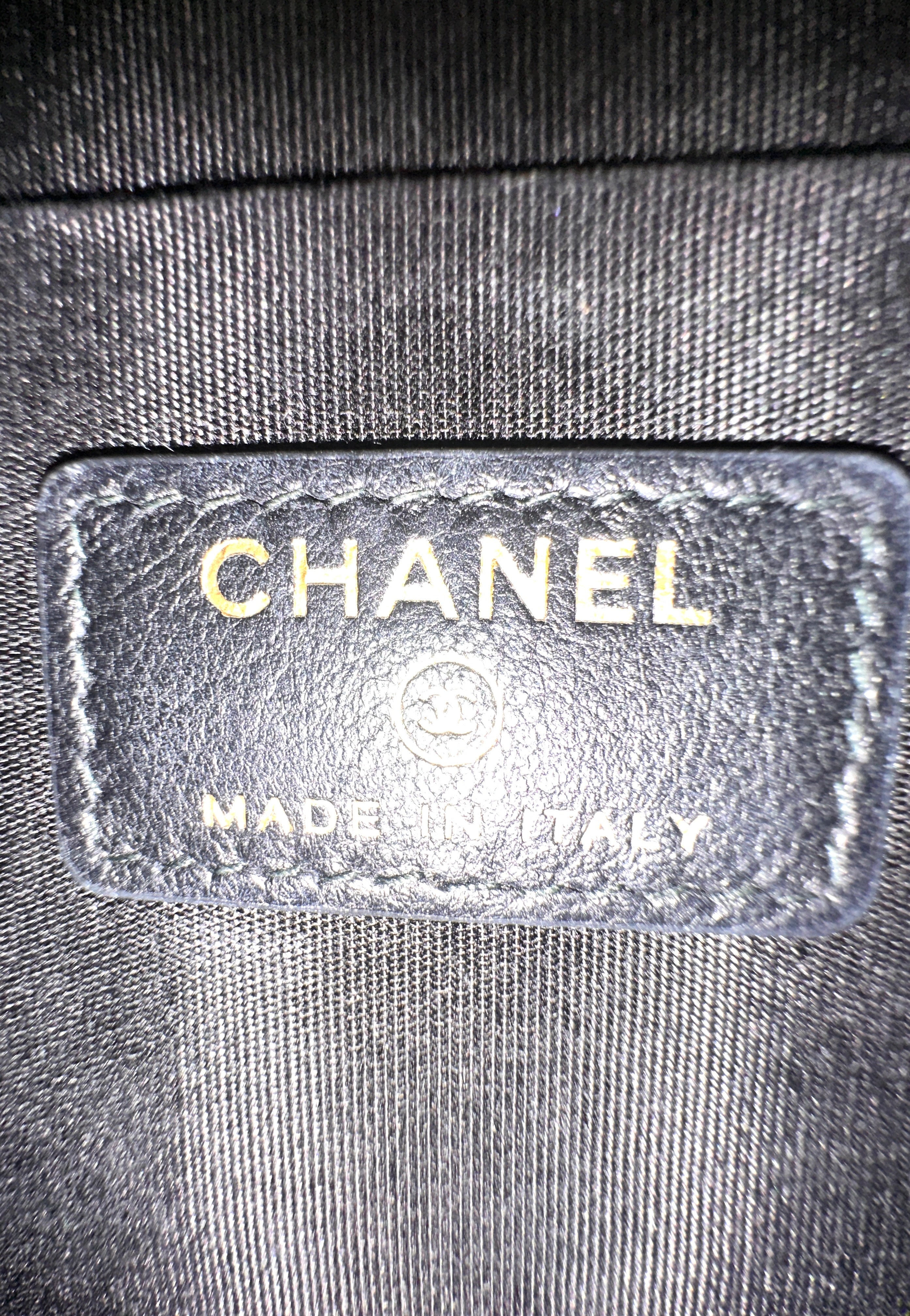 Chanel Black Tweed PVC Logo Chain Shoulder Bag(28***15) CC1195