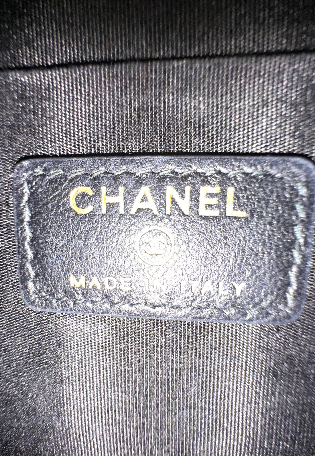 Chanel Black Tweed PVC Logo Chain Shoulder Bag(28***15) CC1195