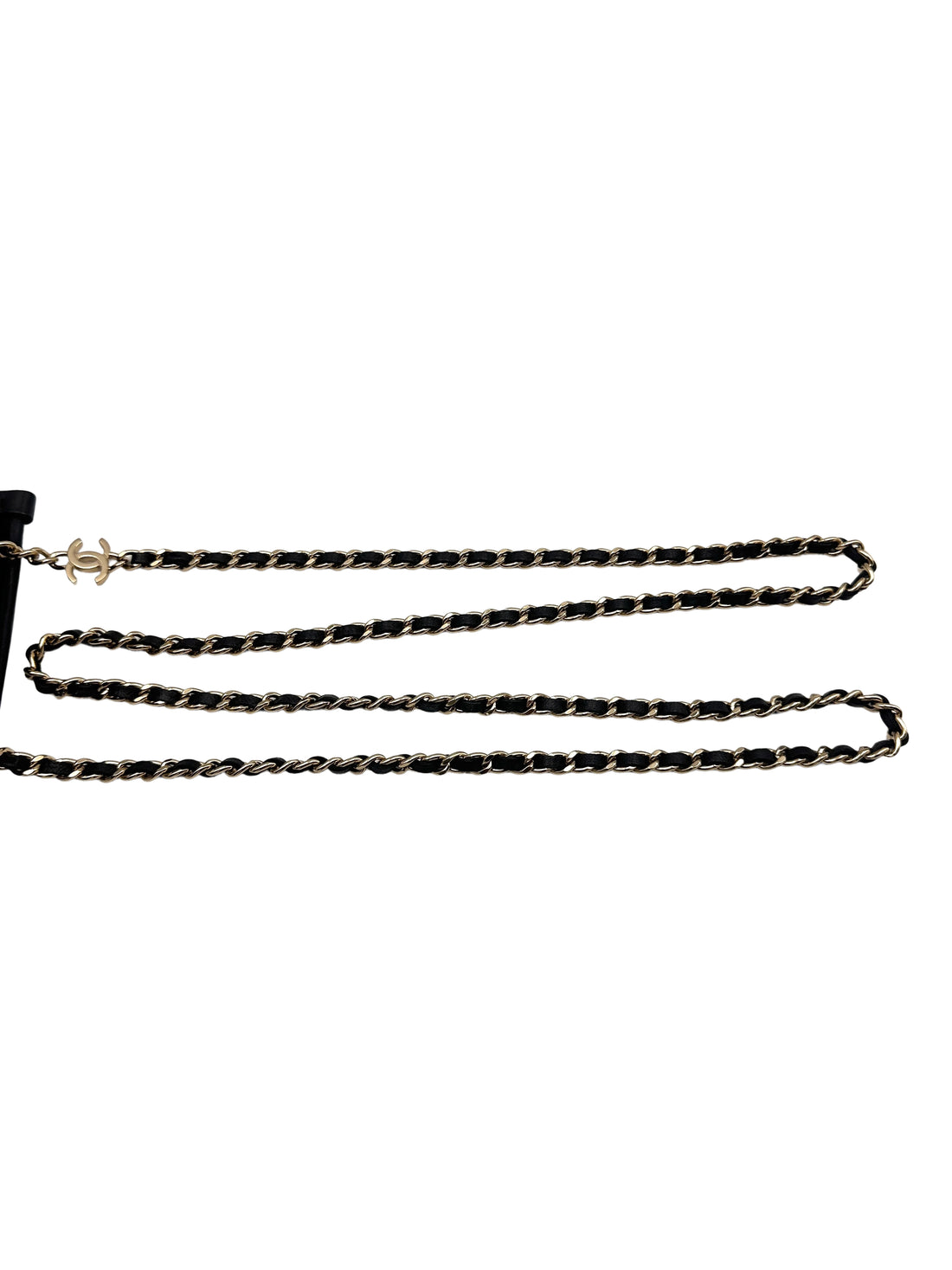 Chanel Black Tweed PVC Logo Chain Shoulder Bag(28***15) CC1195
