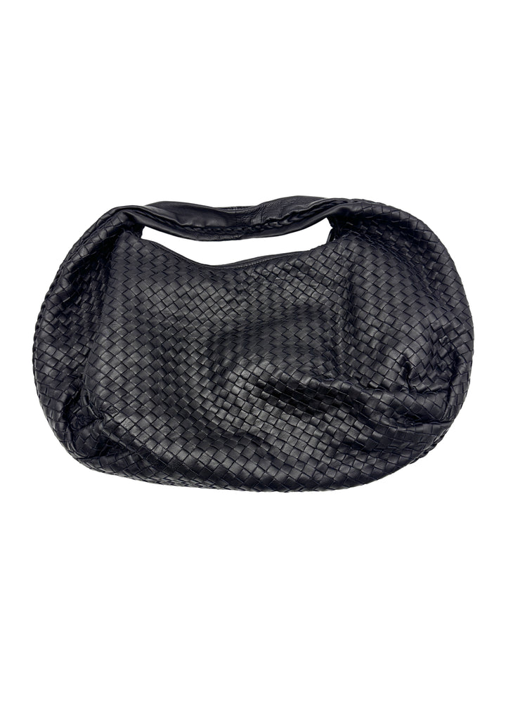 Bottega Veneta Black Large Size Intrecciato Hobo Bag BV90