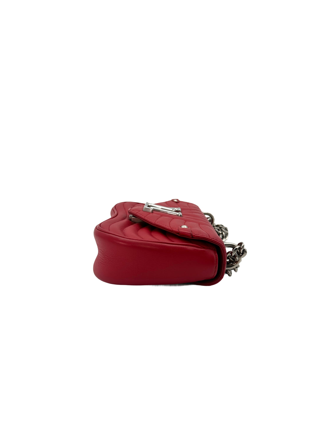 Louis Vuitton New Wave Red Chevron Leather Crossbody Bag With Silver Hardware LV1730