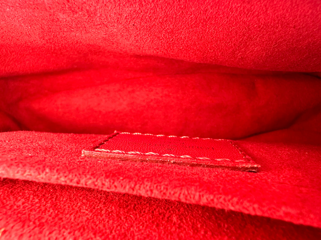 Louis Vuitton New Wave Red Chevron Leather Crossbody Bag With Silver Hardware LV1730
