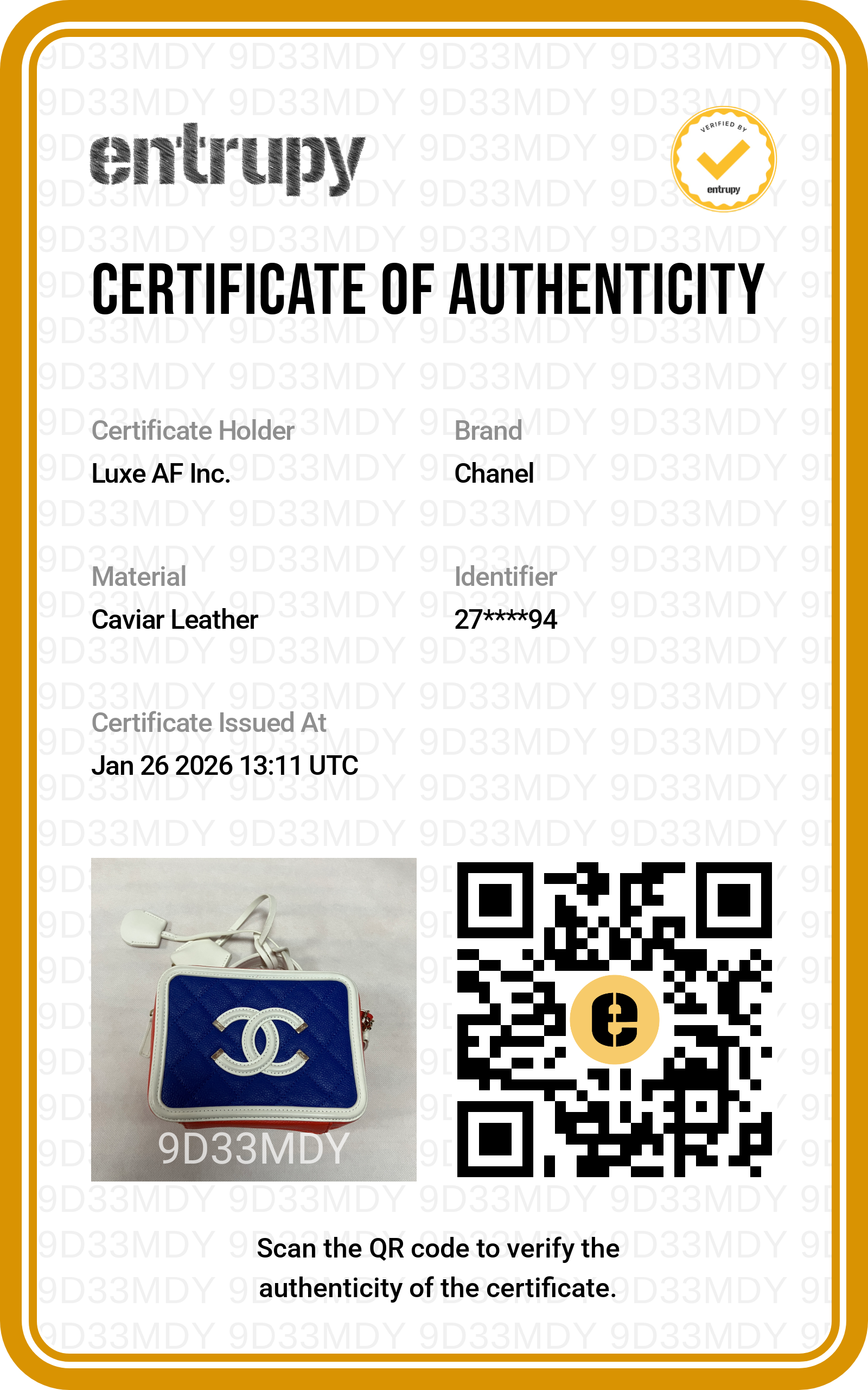 Chanel CC Filigree Blue Red White Quilted Calfskin Leather Vanity Case Handle Bag(27***94) CC1208