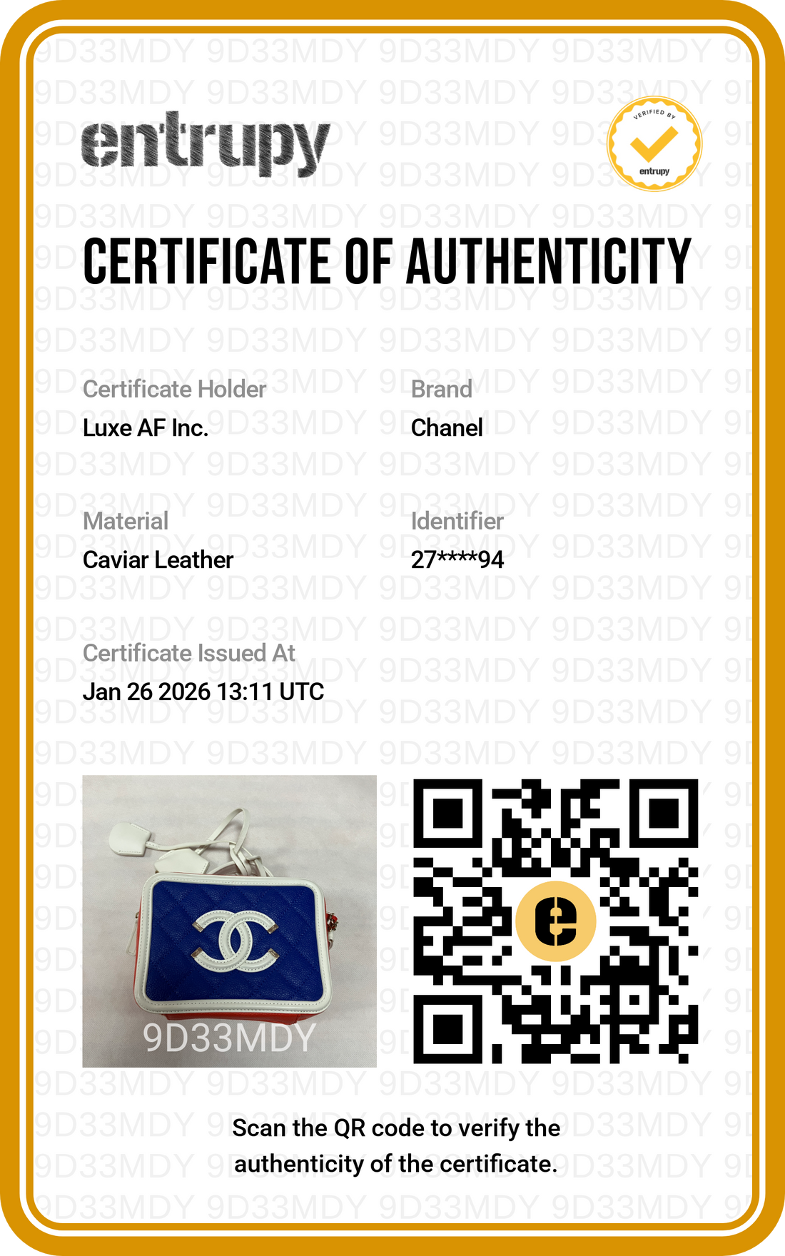Chanel CC Filigree Blue Red White Quilted Calfskin Leather Vanity Case Handle Bag(27***94) CC1208