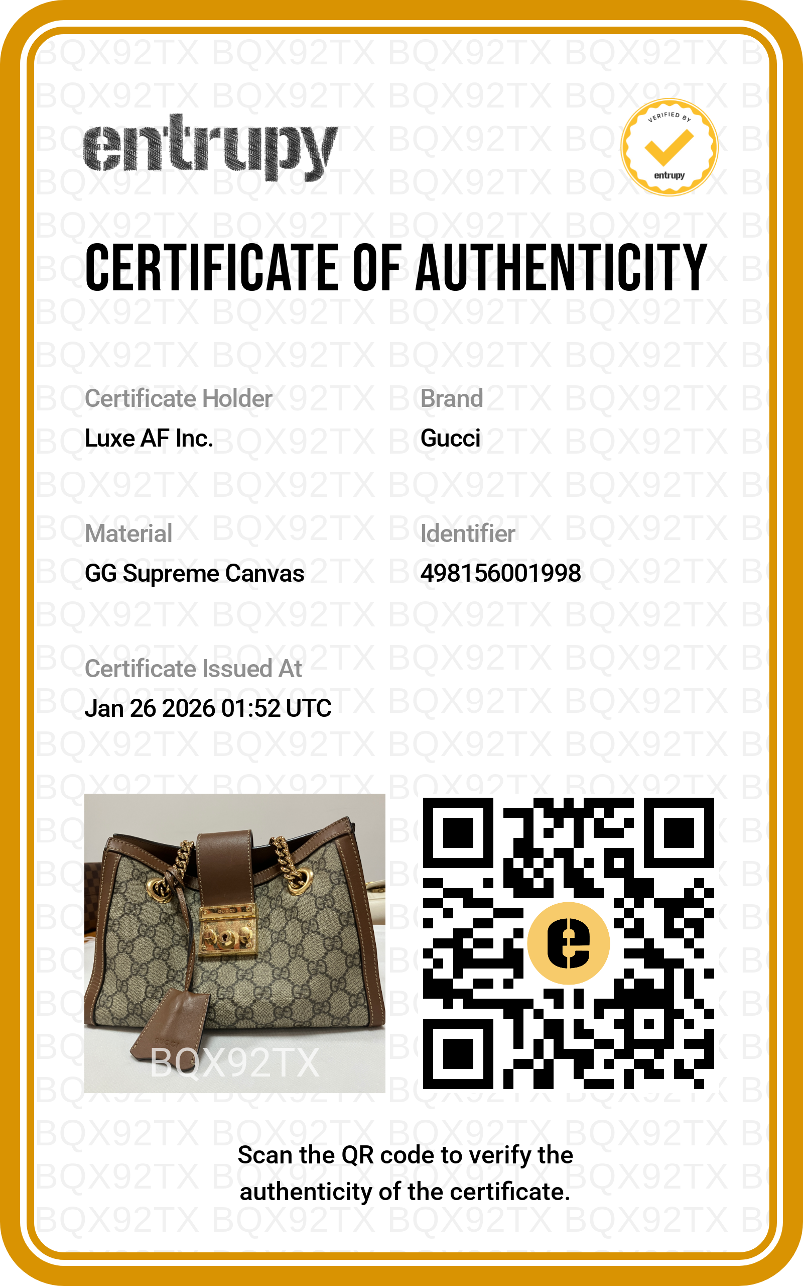 Gucci Padlock Brown GG Supreme Tote Shoulder Bag GG616