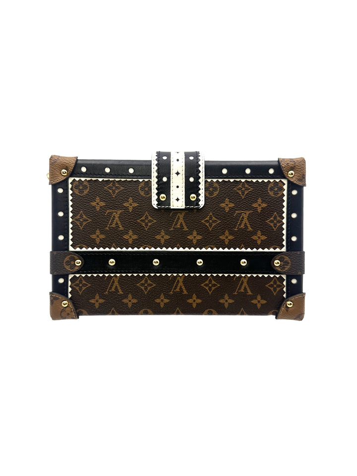 Louis Vuitton Petite Malle Monogram Leather Crossbody Bag With Gold Hardware LV1734