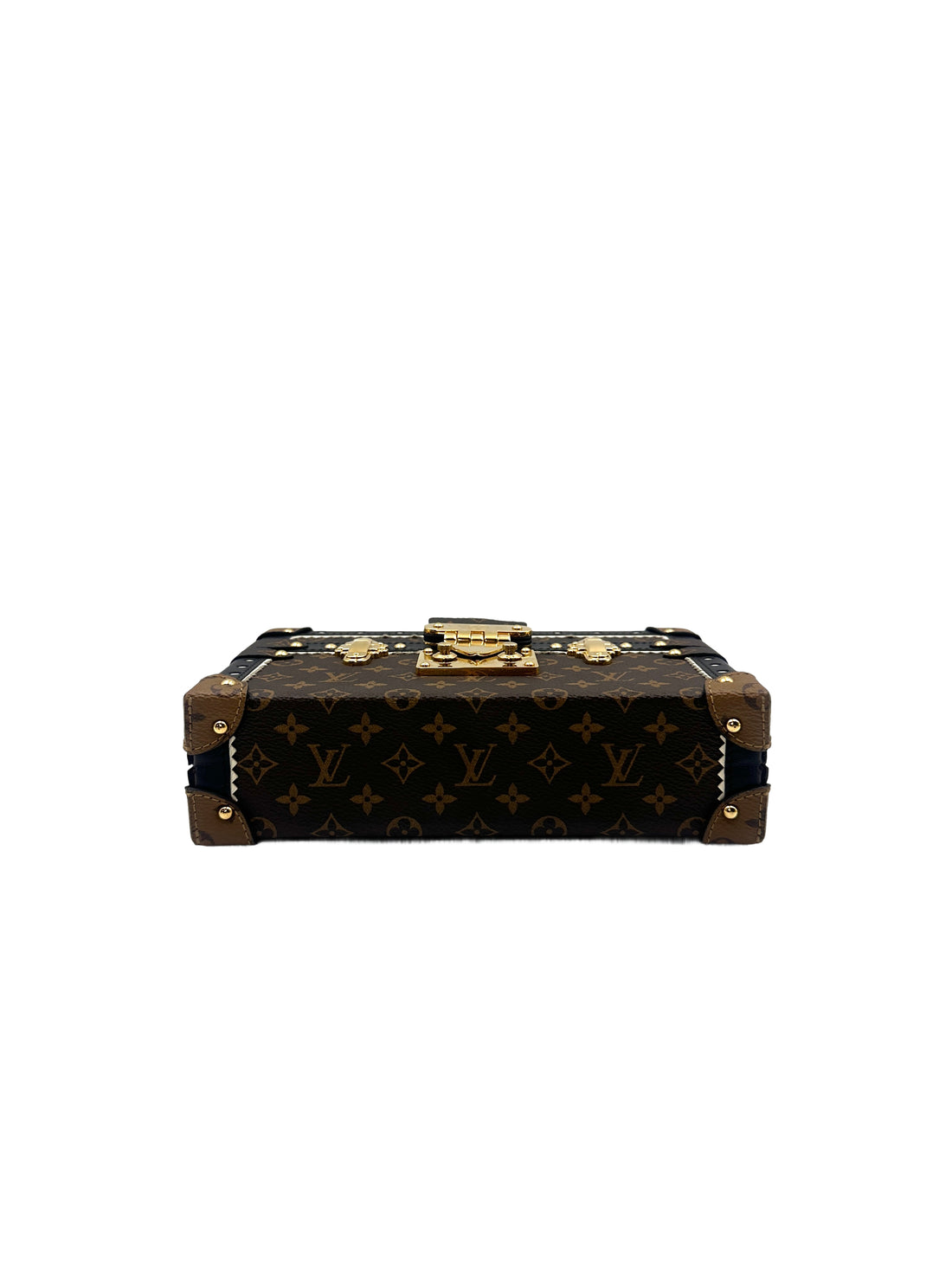 Louis Vuitton Petite Malle Monogram Leather Crossbody Bag With Gold Hardware LV1734