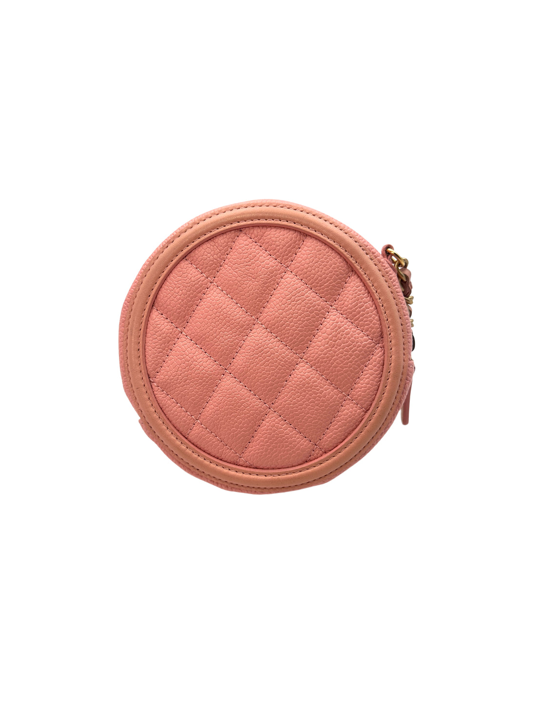 Chanel CC Filigree Pink Caviar Quilted Leather Round Crossbody Bag(27***45) CC1202