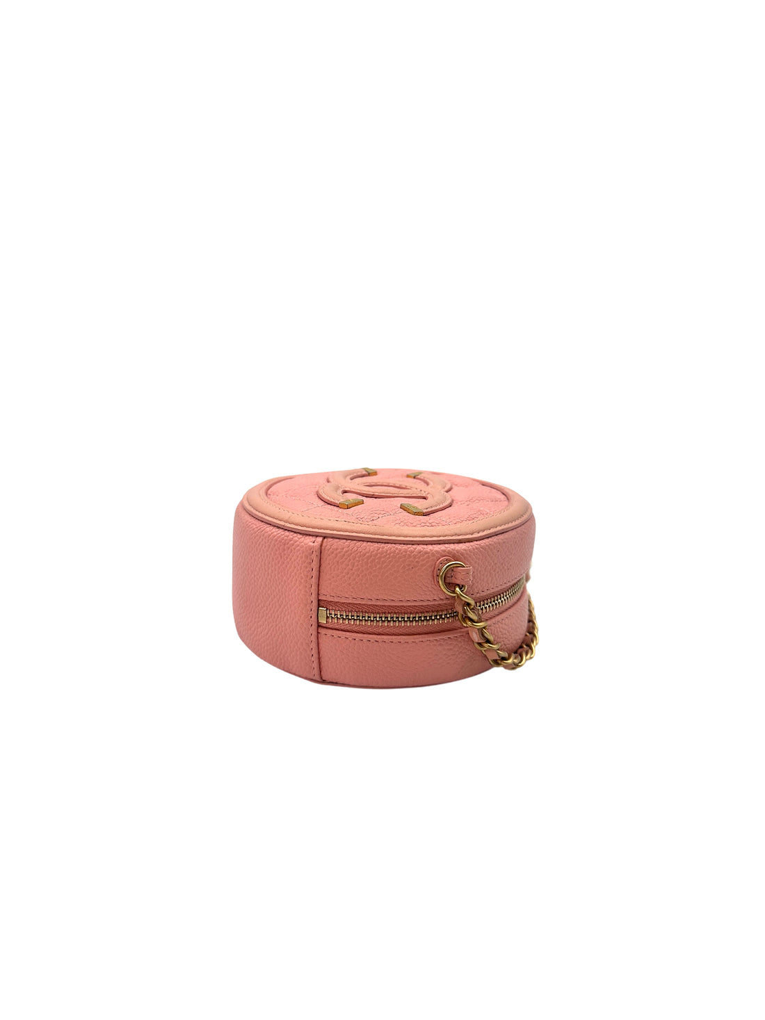 Chanel CC Filigree Pink Caviar Quilted Leather Round Crossbody Bag(27***45) CC1202