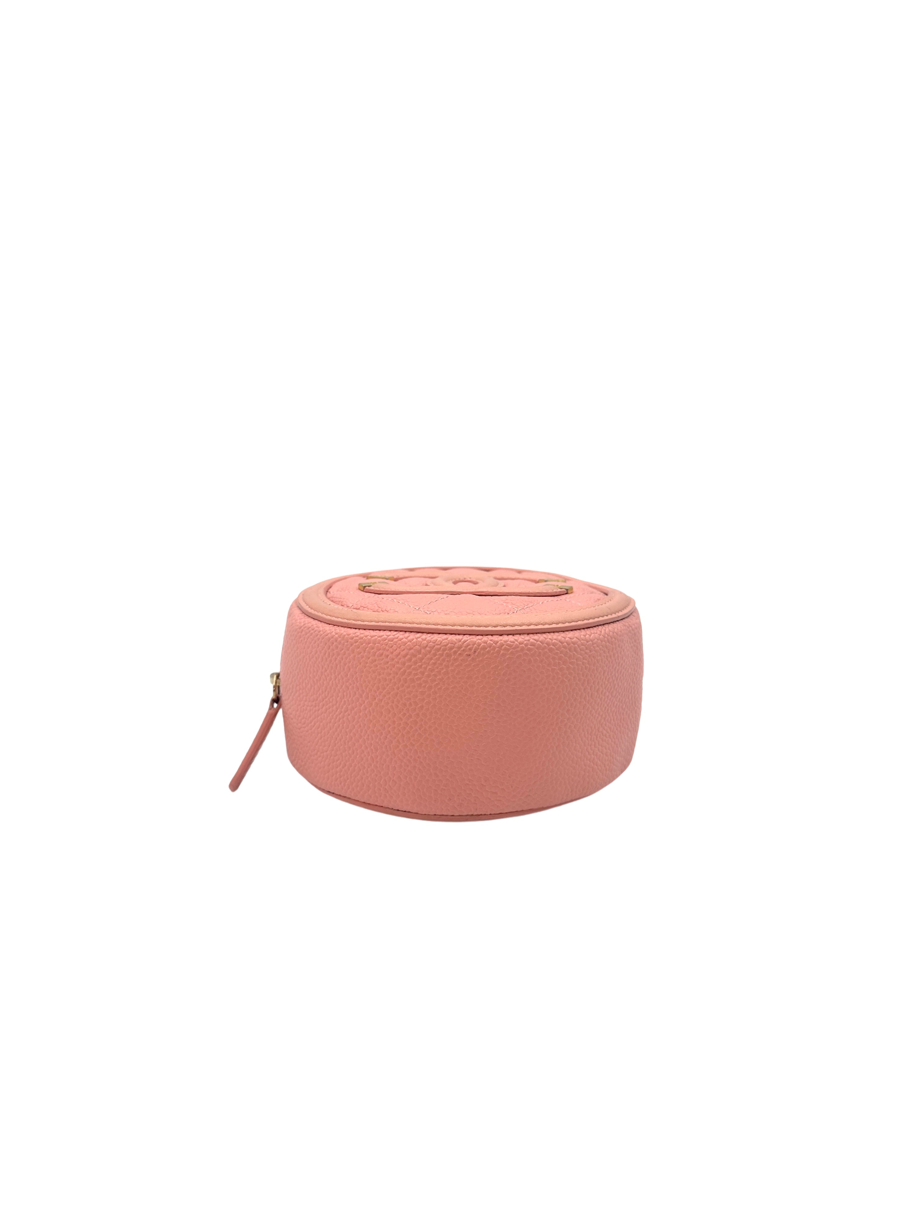 Chanel CC Filigree Pink Caviar Quilted Leather Round Crossbody Bag(27***45) CC1202