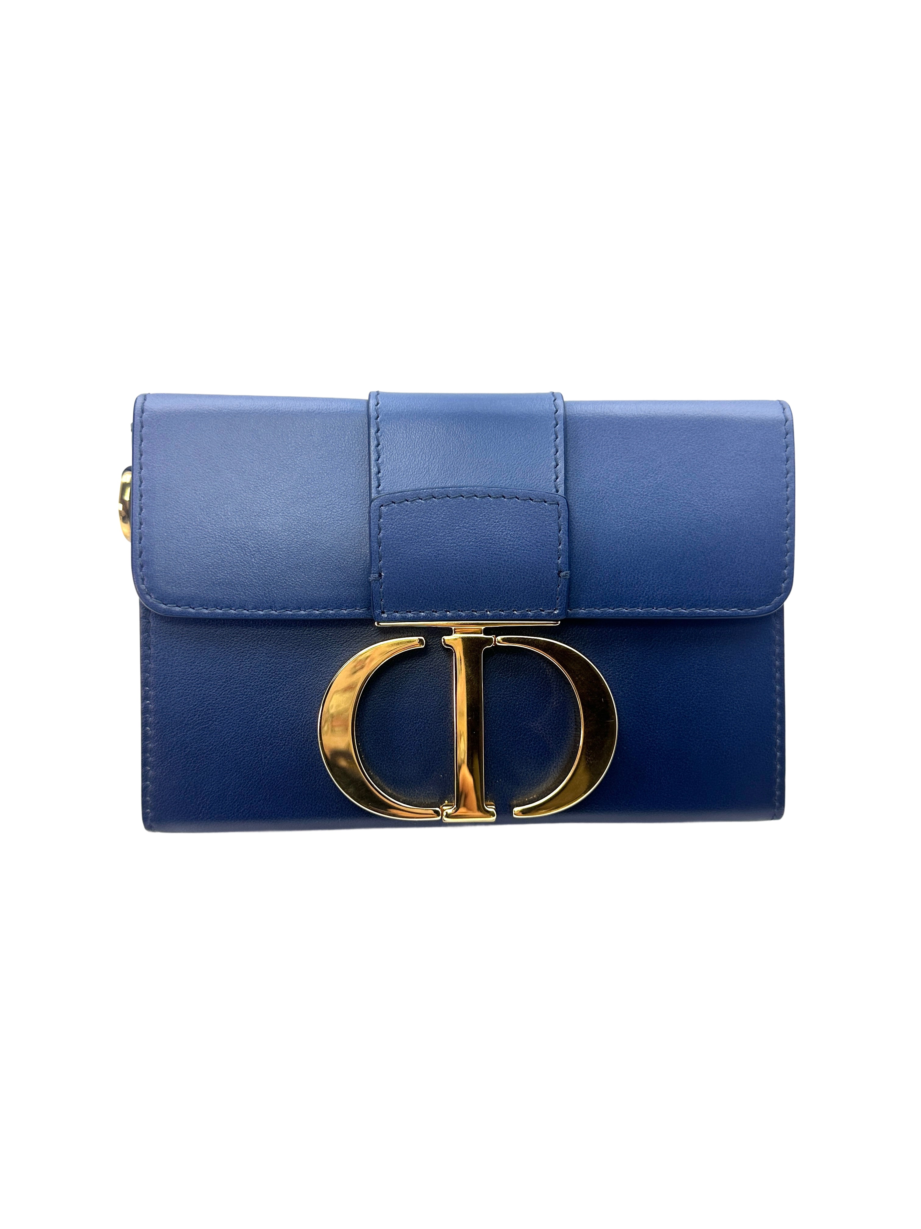 Christian Dior Blue 30 Montaigne Box Crossbody Bag With Gold Hardware DR394
