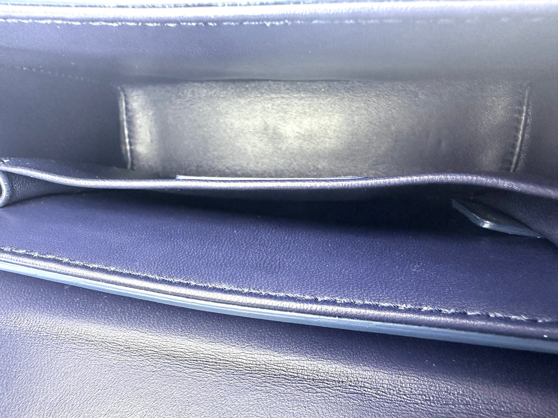 Christian Dior Blue 30 Montaigne Box Crossbody Bag With Gold Hardware DR394
