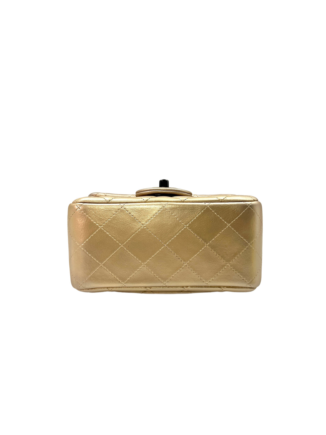 Chanel Gold Quilted Leather Mini Square Flap Chain Bag(31***78) CC1211