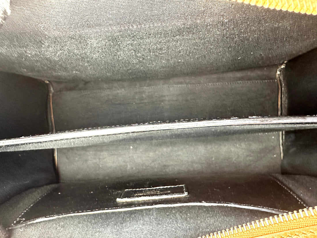 Saint Laurent Uptown Brown/White Handle Bag With Gold Hardware SL153