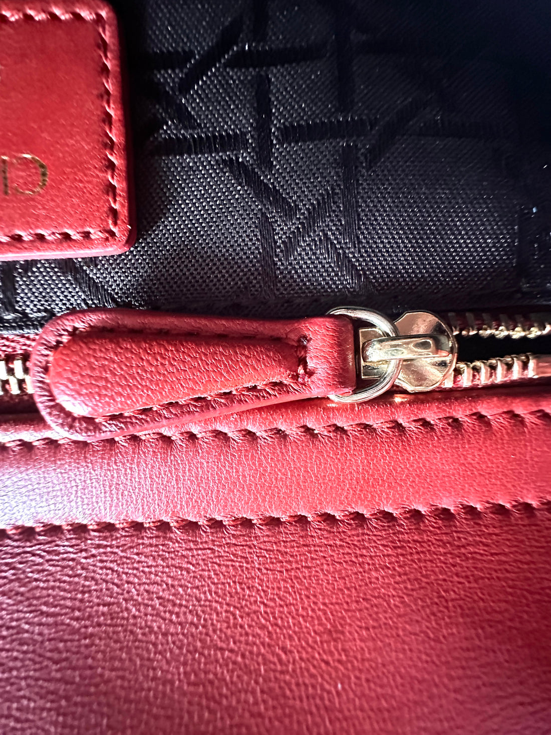 Christian Dior Lady Dior Red Cannage Handle Bag with Charms DR398