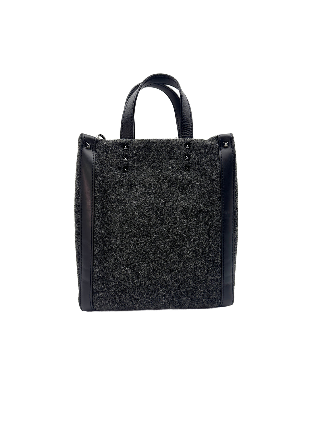 Valentino Black VLTN Logo Leather Tote Handle Bag VT24