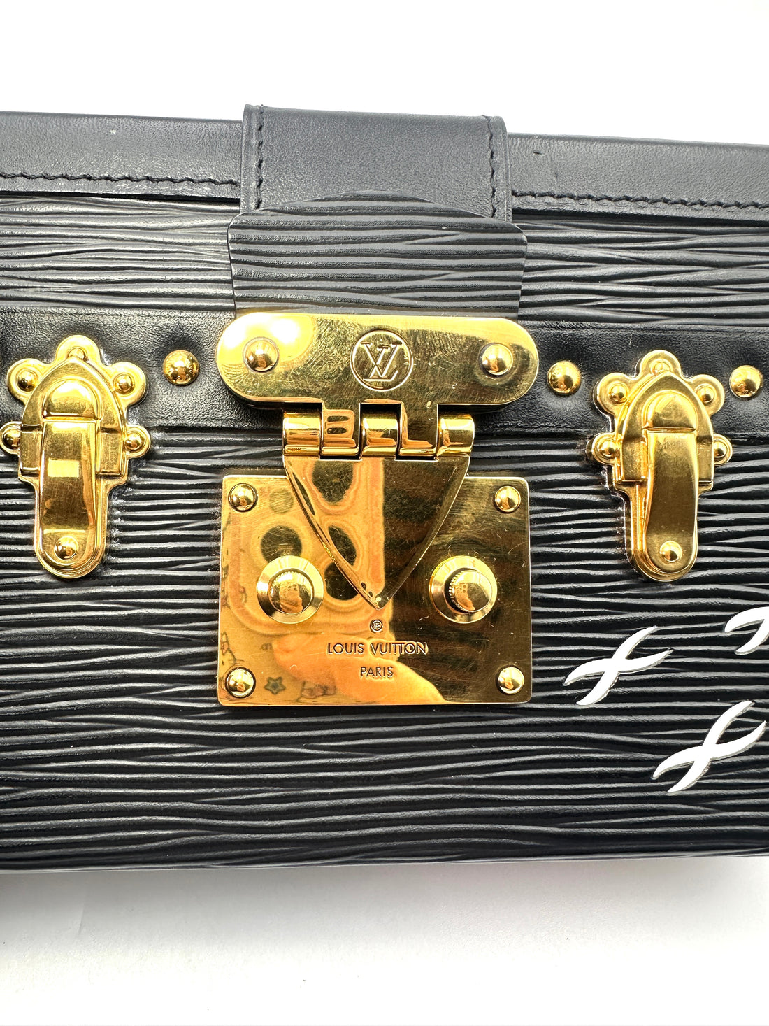 Louis Vuitton Black Petite Malle Monogram Leather Crossbody Bag With Gold Hardware LV1737