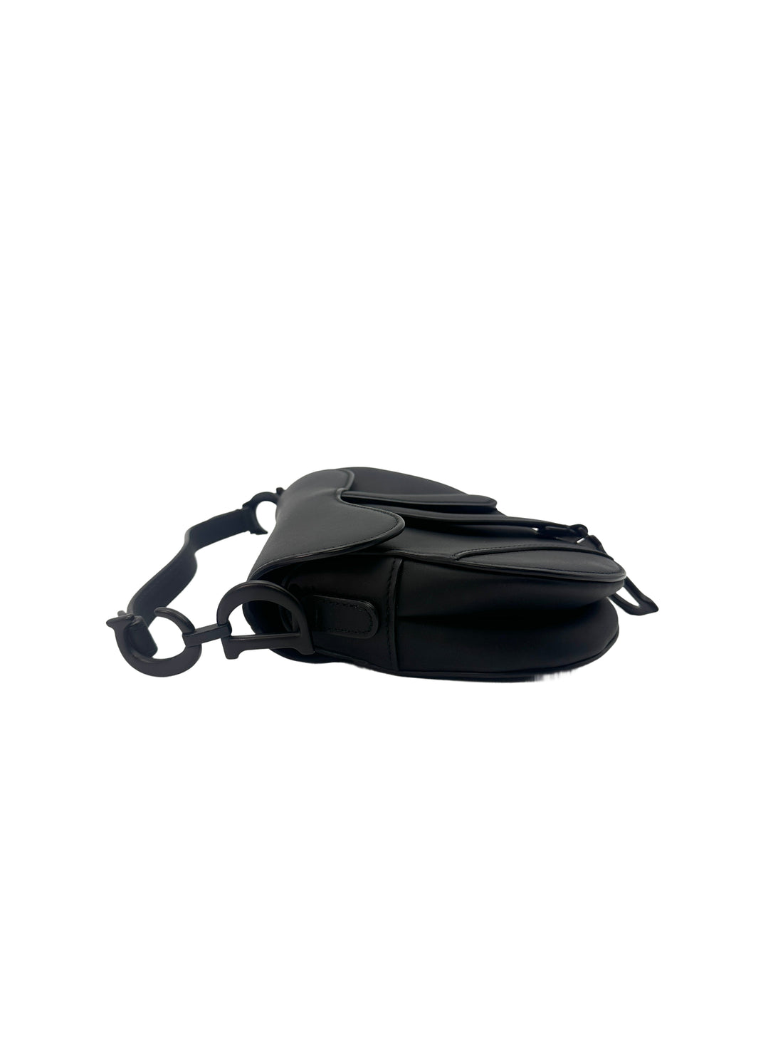 Christian Dior Ultra Matte Saddle Black Leather Small Size Handle Bag DR438