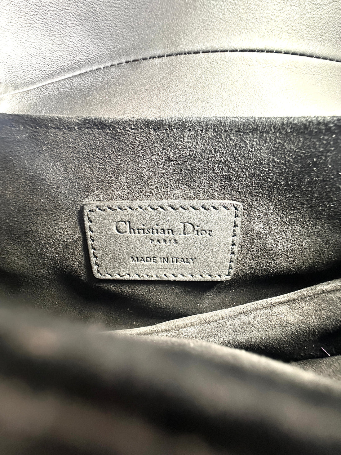 Christian Dior Ultra Matte Saddle Black Leather Small Size Handle Bag DR438