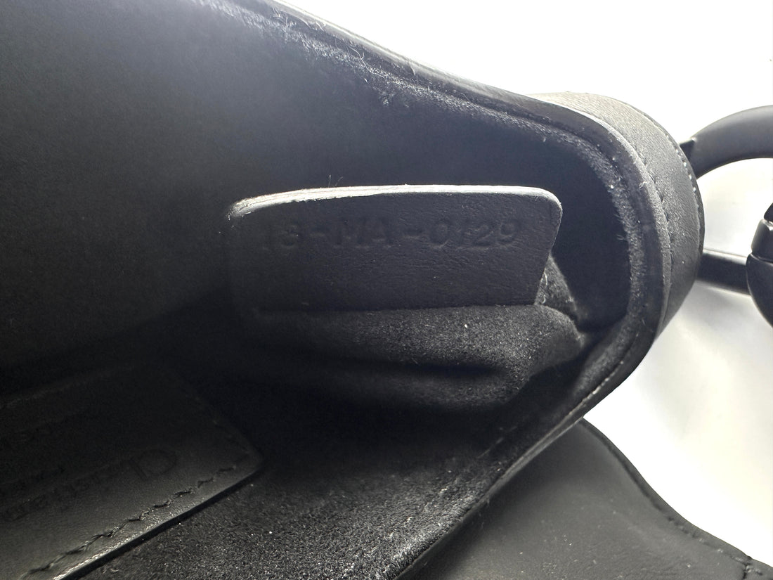 Christian Dior Ultra Matte Saddle Black Leather Small Size Handle Bag DR438