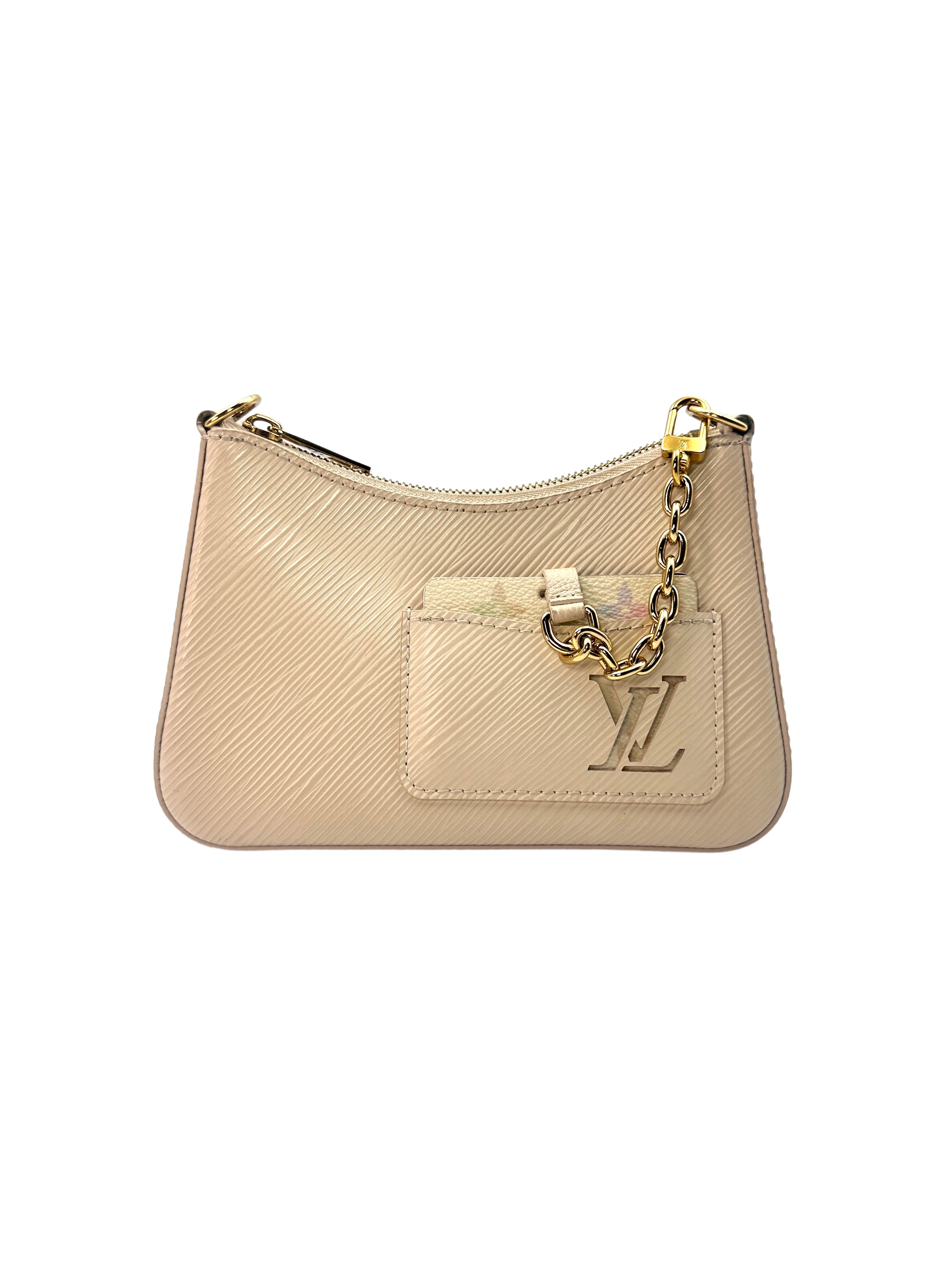 Louis Vuitton White Marelle Epi Leather Shoulder Bag With Heart-shaped Pochette LV1747
