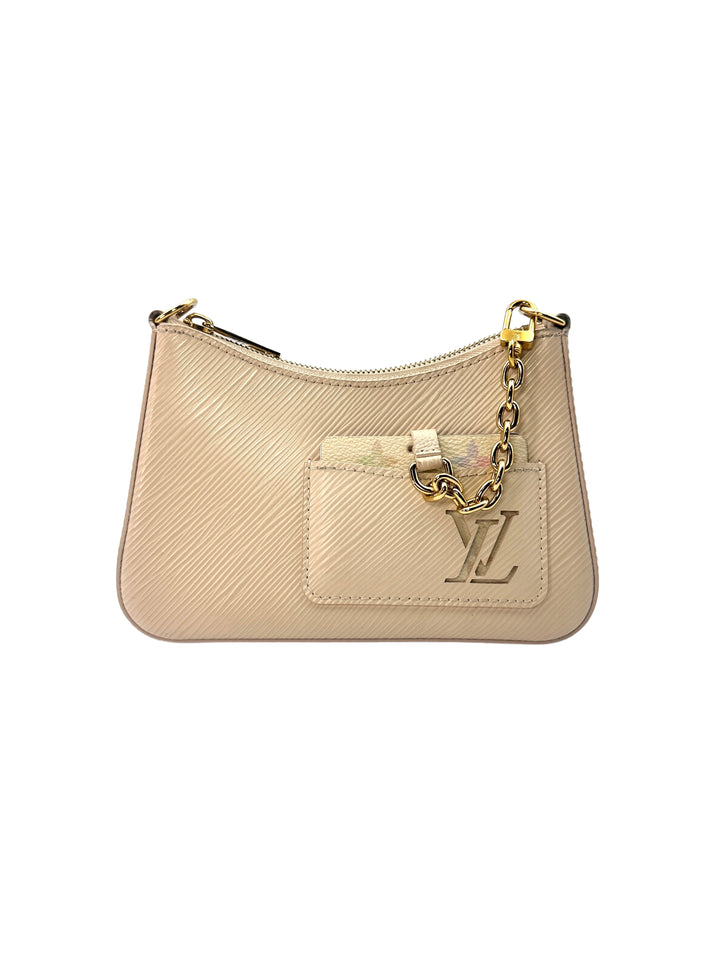 Louis Vuitton White Marelle Epi Leather Shoulder Bag With Heart-shaped Pochette LV1747