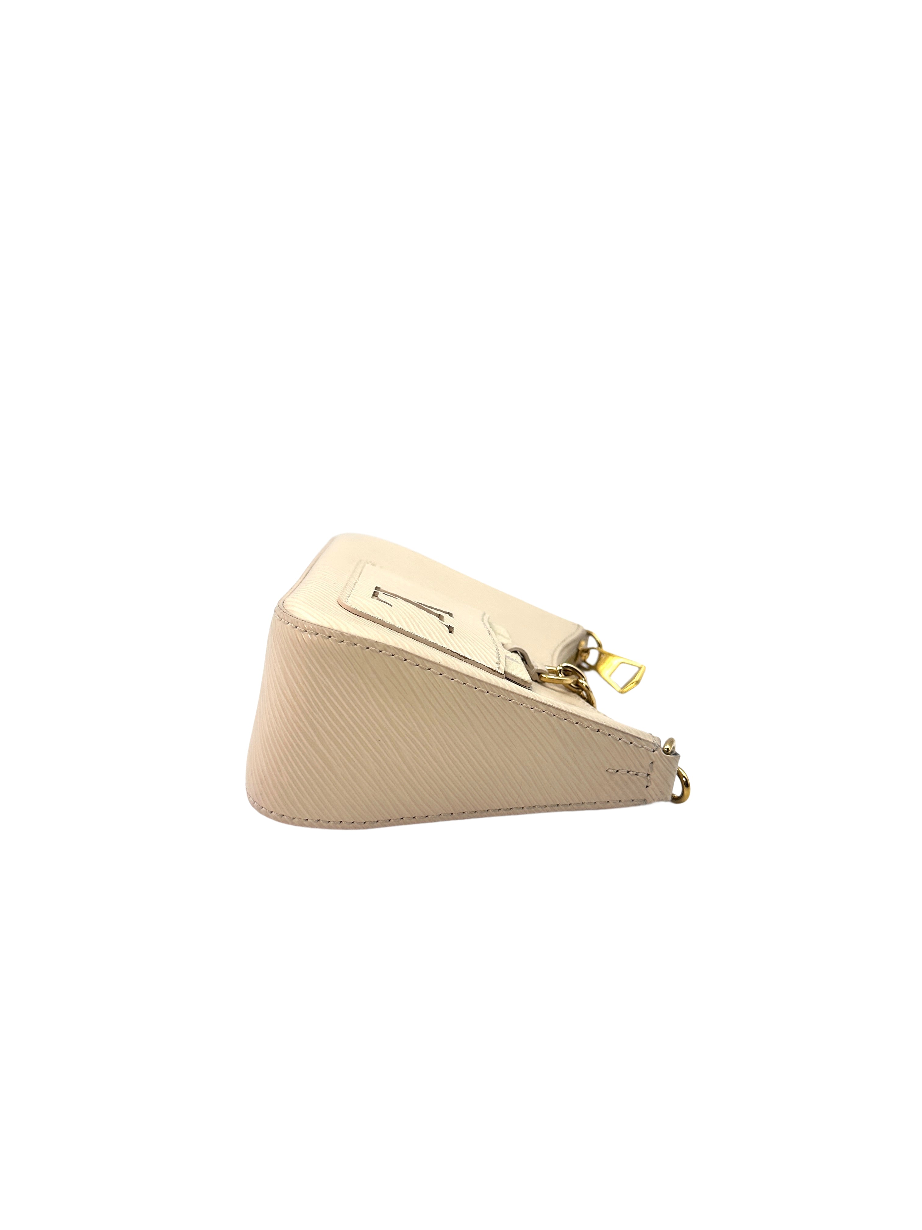 Louis Vuitton White Marelle Epi Leather Shoulder Bag With Heart-shaped Pochette LV1747