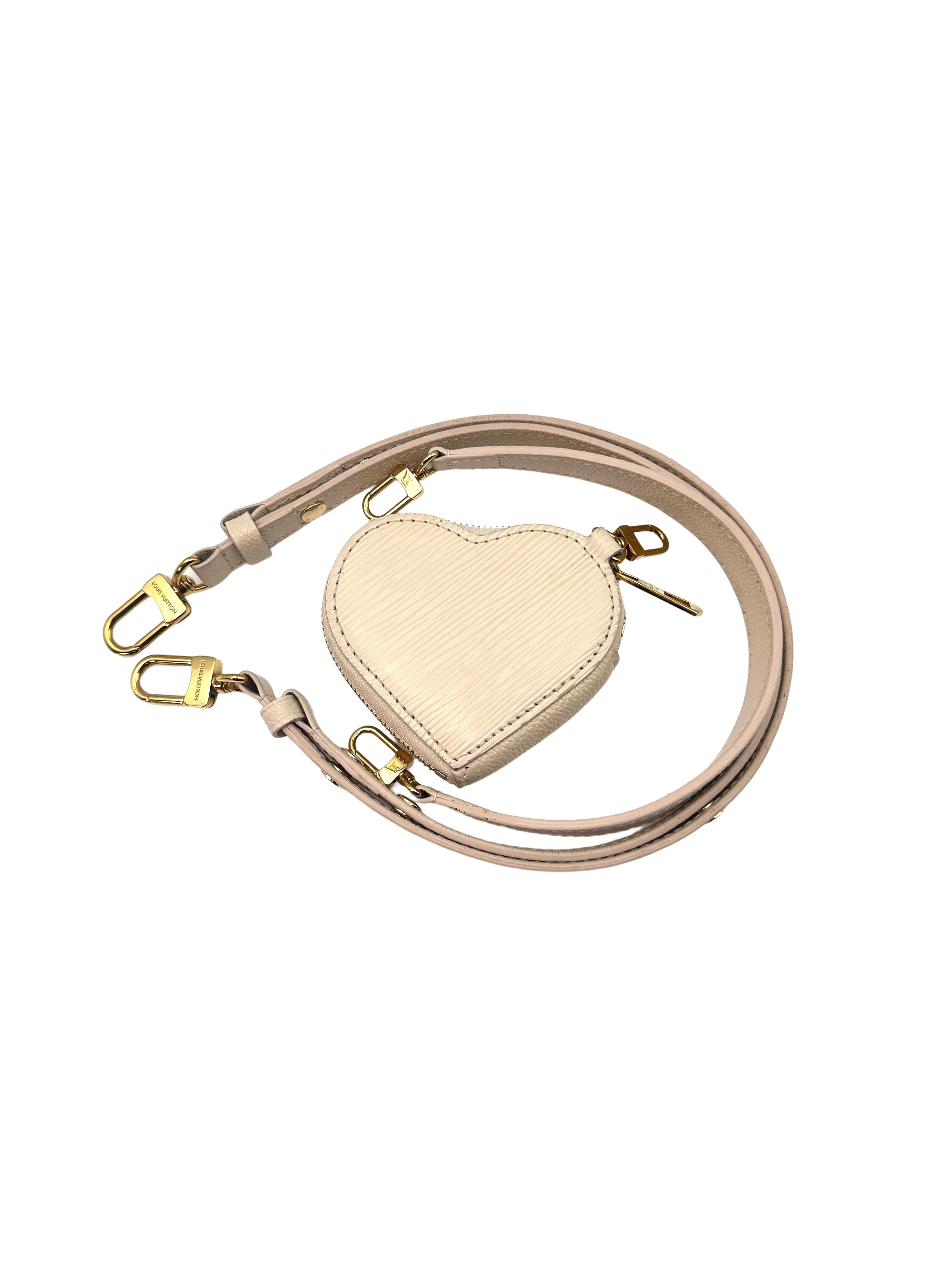 Louis Vuitton White Marelle Epi Leather Shoulder Bag With Heart-shaped Pochette LV1747