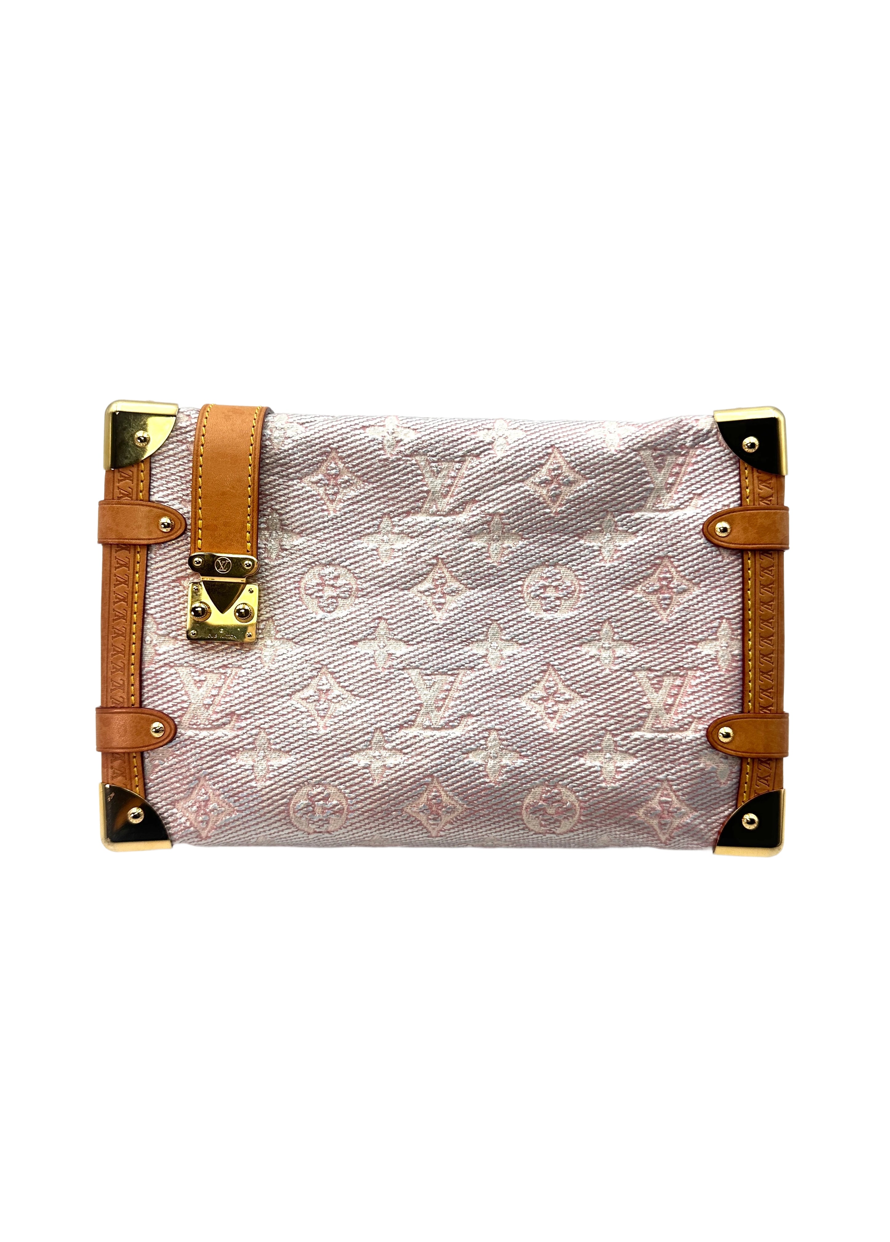 Louis Vuitton Pink Monogram Side Trunk Medium Size Handle Bag LV1744