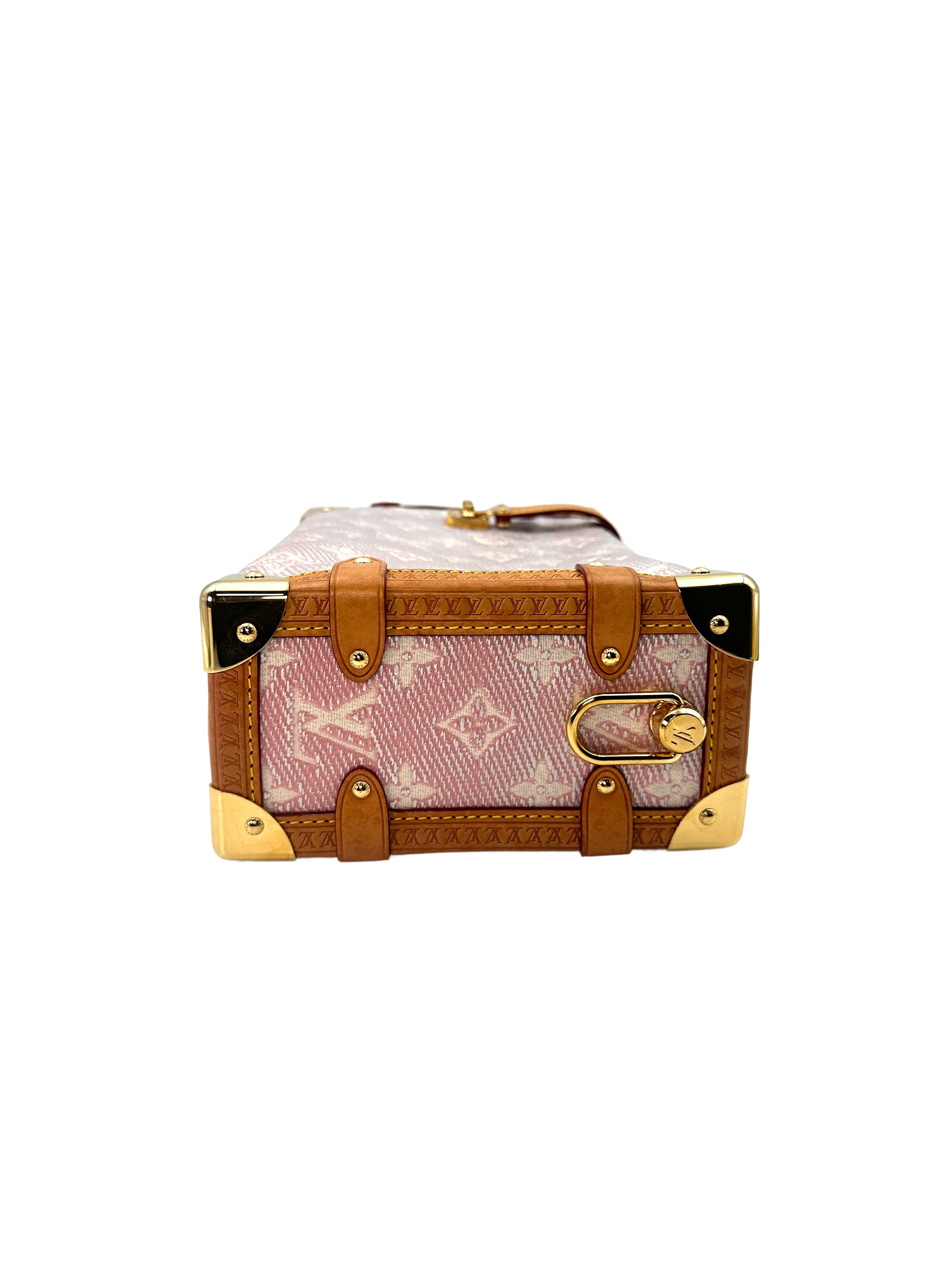 Louis Vuitton Pink Monogram Side Trunk Medium Size Handle Bag LV1744