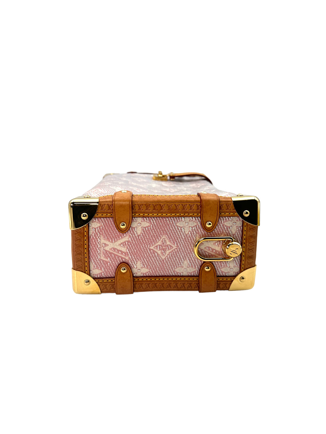 Louis Vuitton Pink Monogram Side Trunk Medium Size Handle Bag LV1744