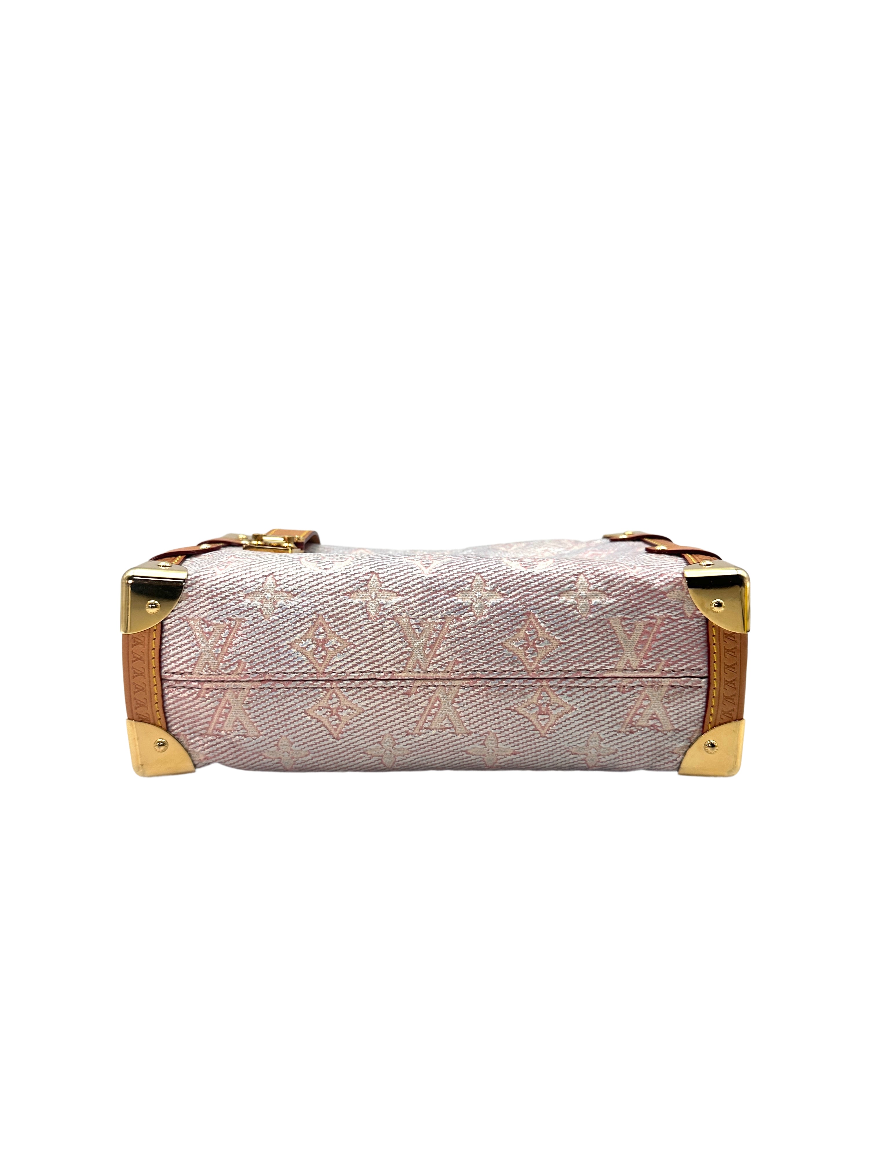 Louis Vuitton Pink Monogram Side Trunk Medium Size Handle Bag LV1744