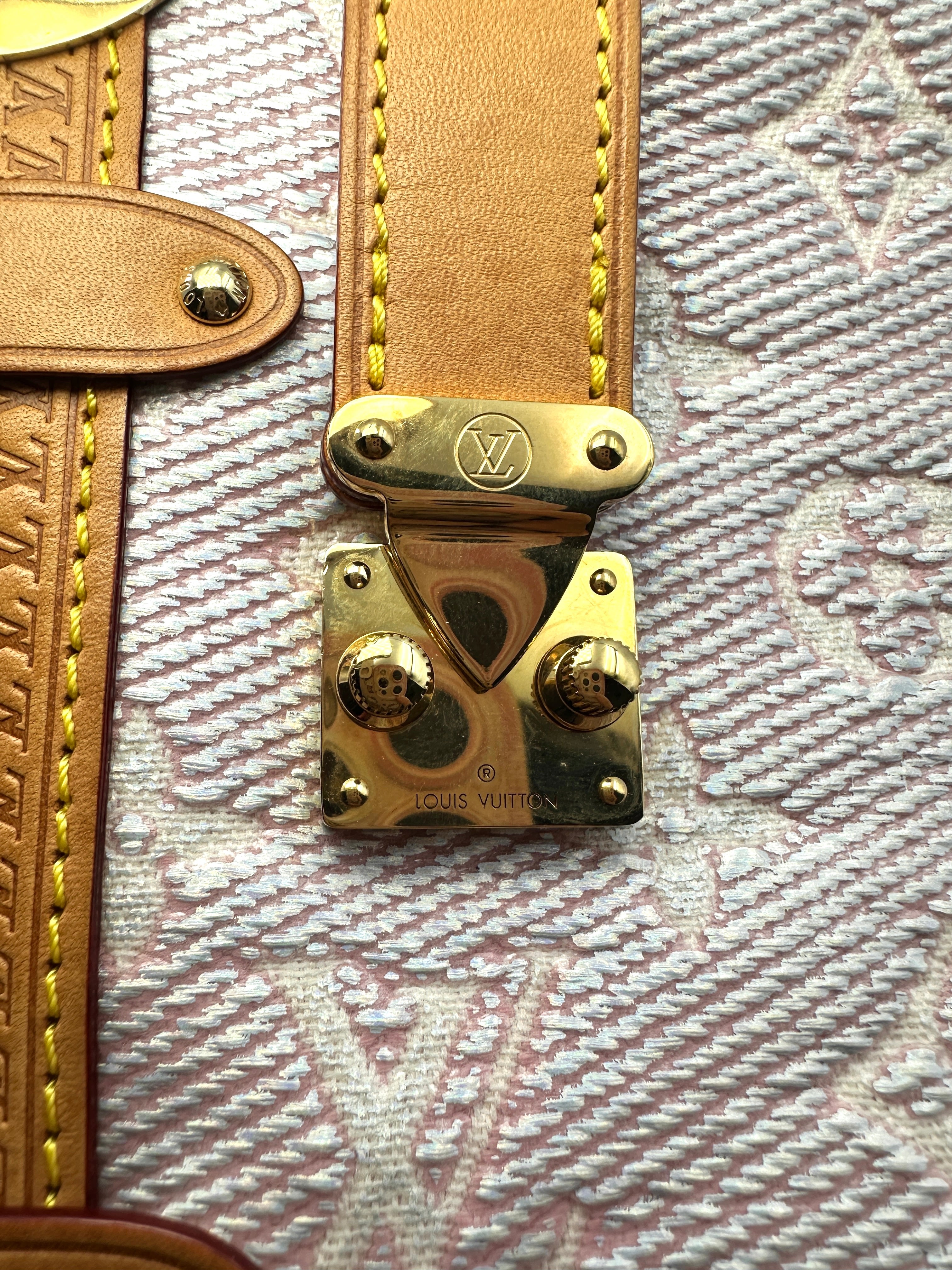 Louis Vuitton Pink Monogram Side Trunk Medium Size Handle Bag LV1744