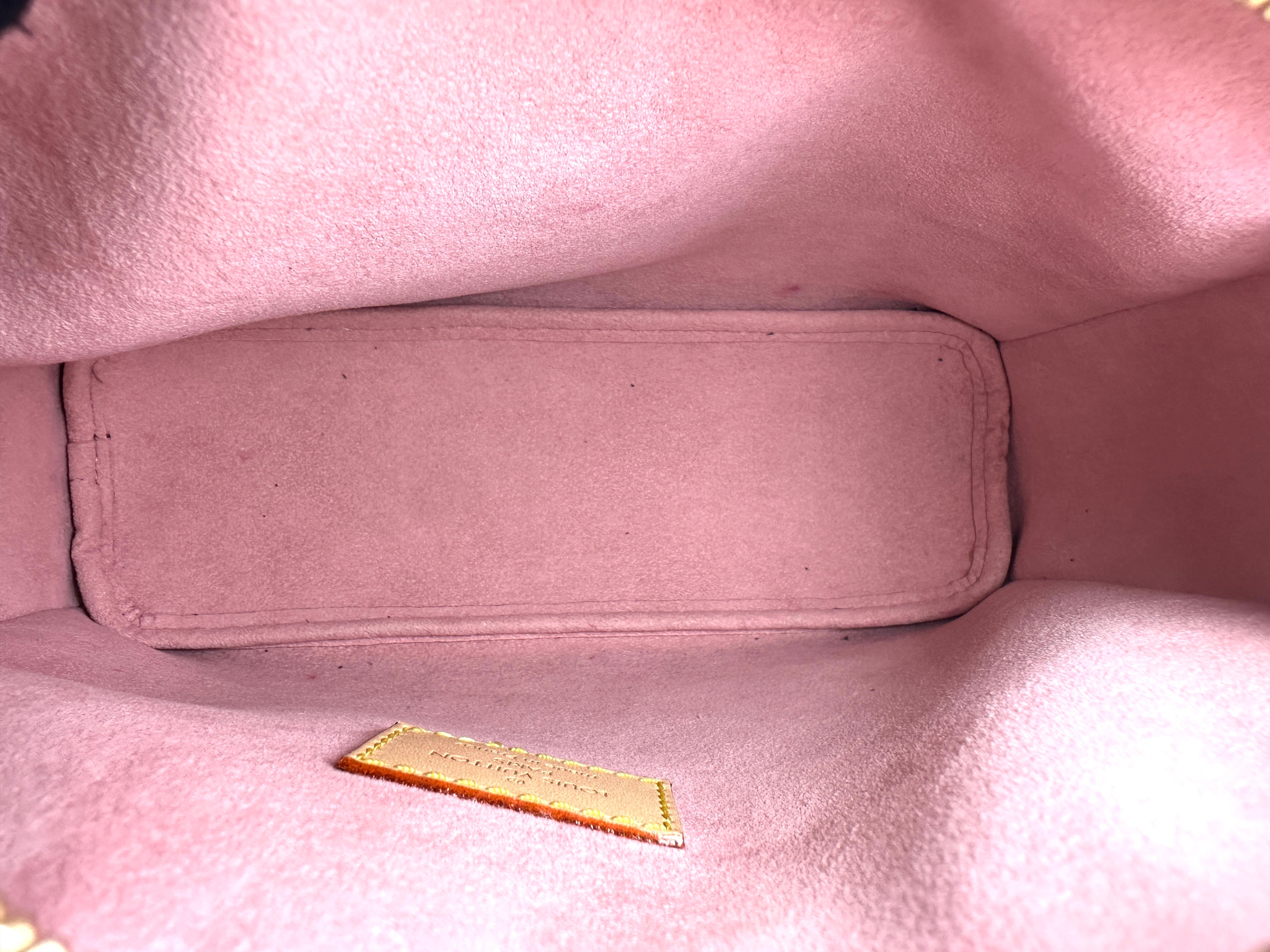 Louis Vuitton Pink Monogram Side Trunk Medium Size Handle Bag LV1744
