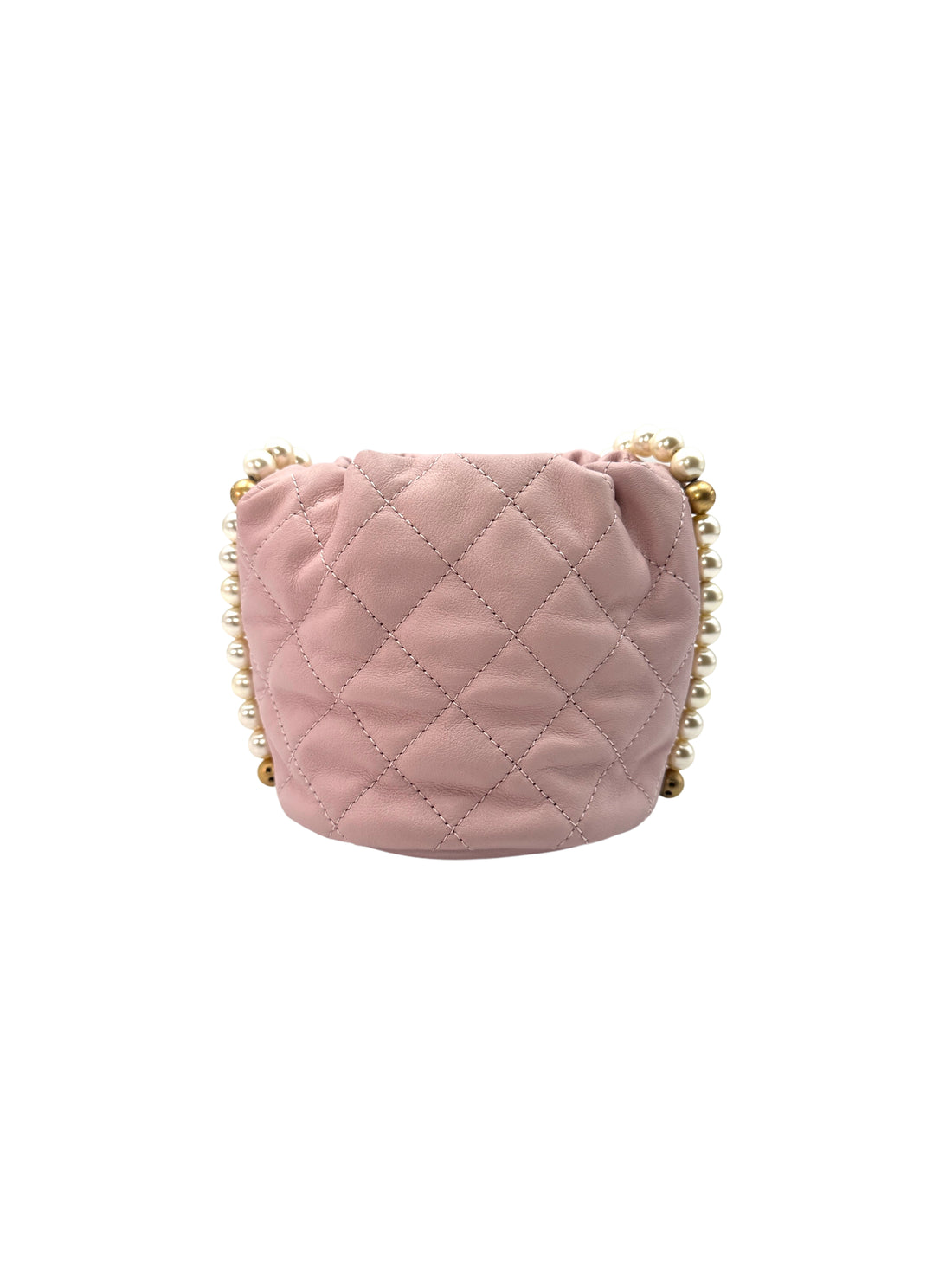 Chanel About Pearls Pink Leather Mini Drawstring Bucket Bag(31***03) CC1222