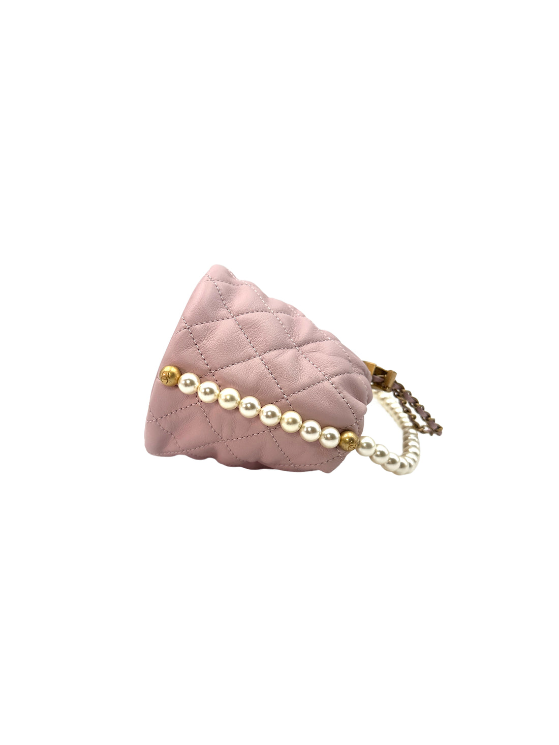 Chanel About Pearls Pink Leather Mini Drawstring Bucket Bag(31***03) CC1222