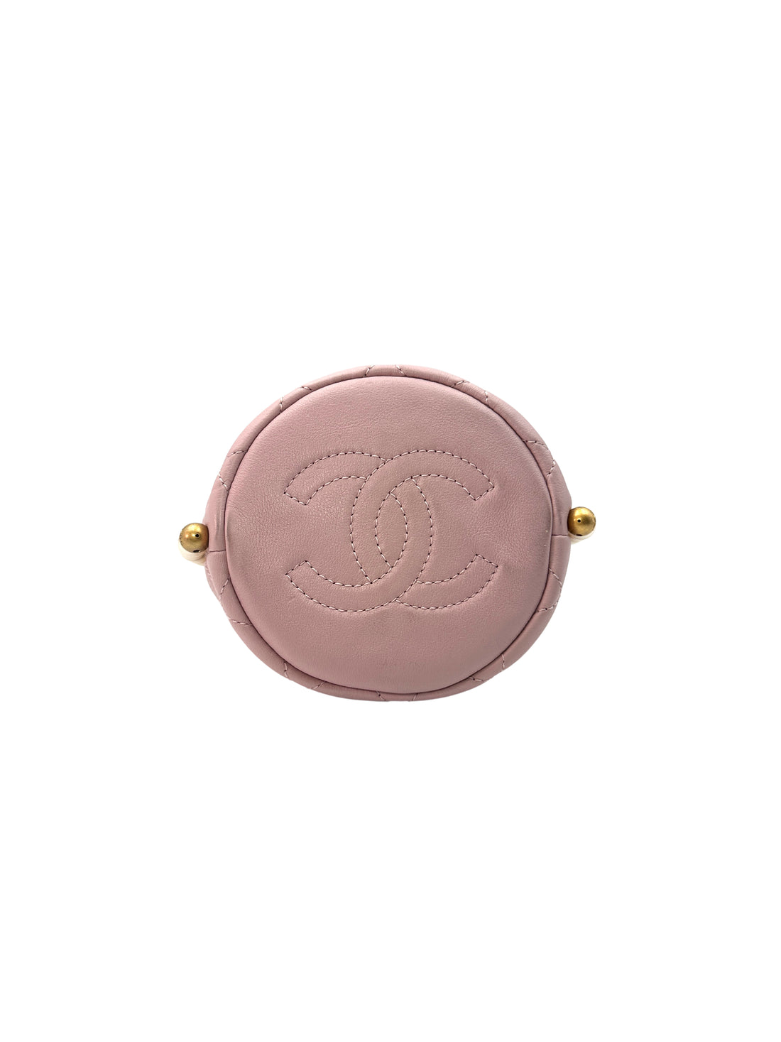 Chanel About Pearls Pink Leather Mini Drawstring Bucket Bag(31***03) CC1222