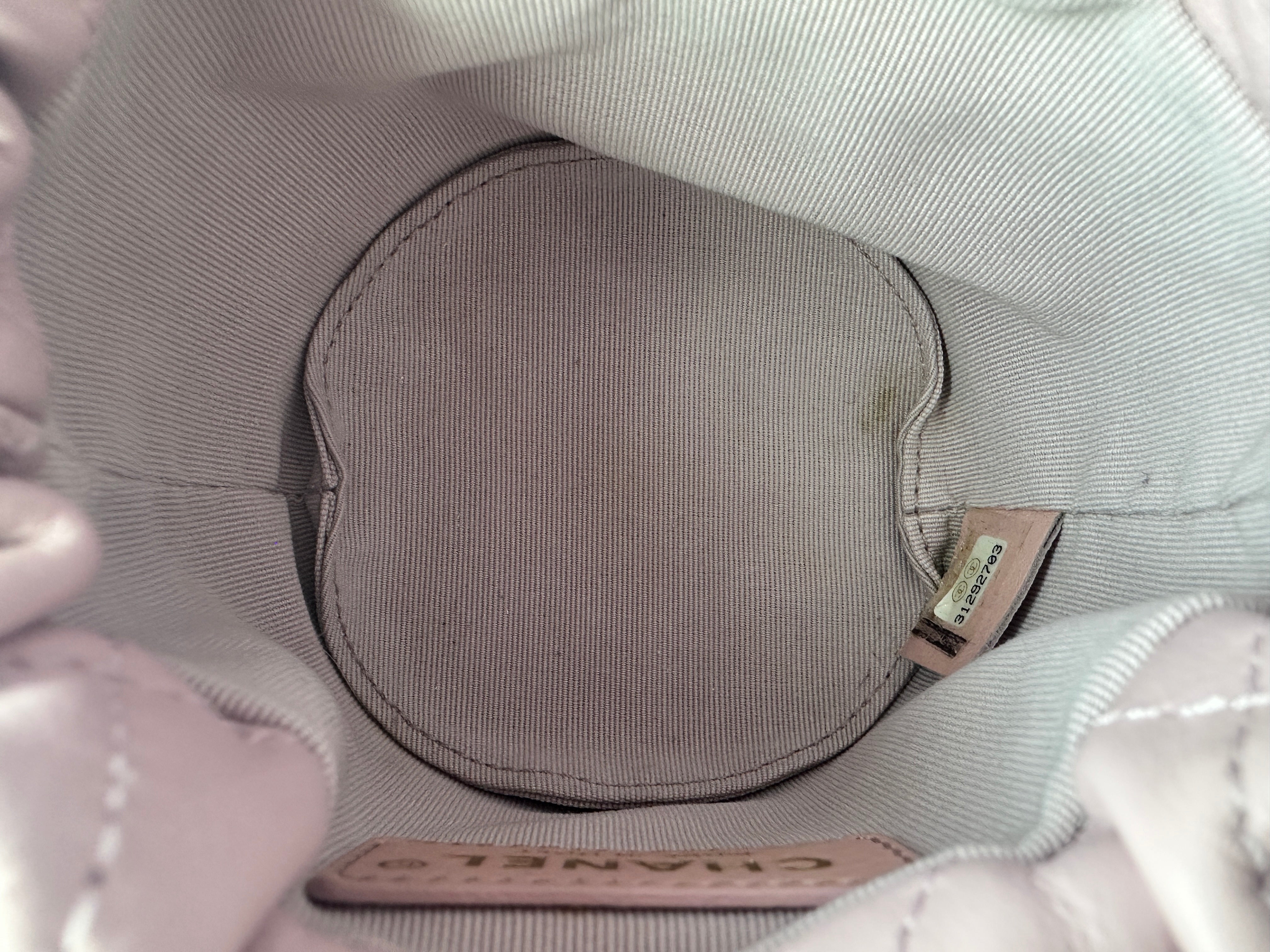 Chanel About Pearls Pink Leather Mini Drawstring Bucket Bag(31***03) CC1222