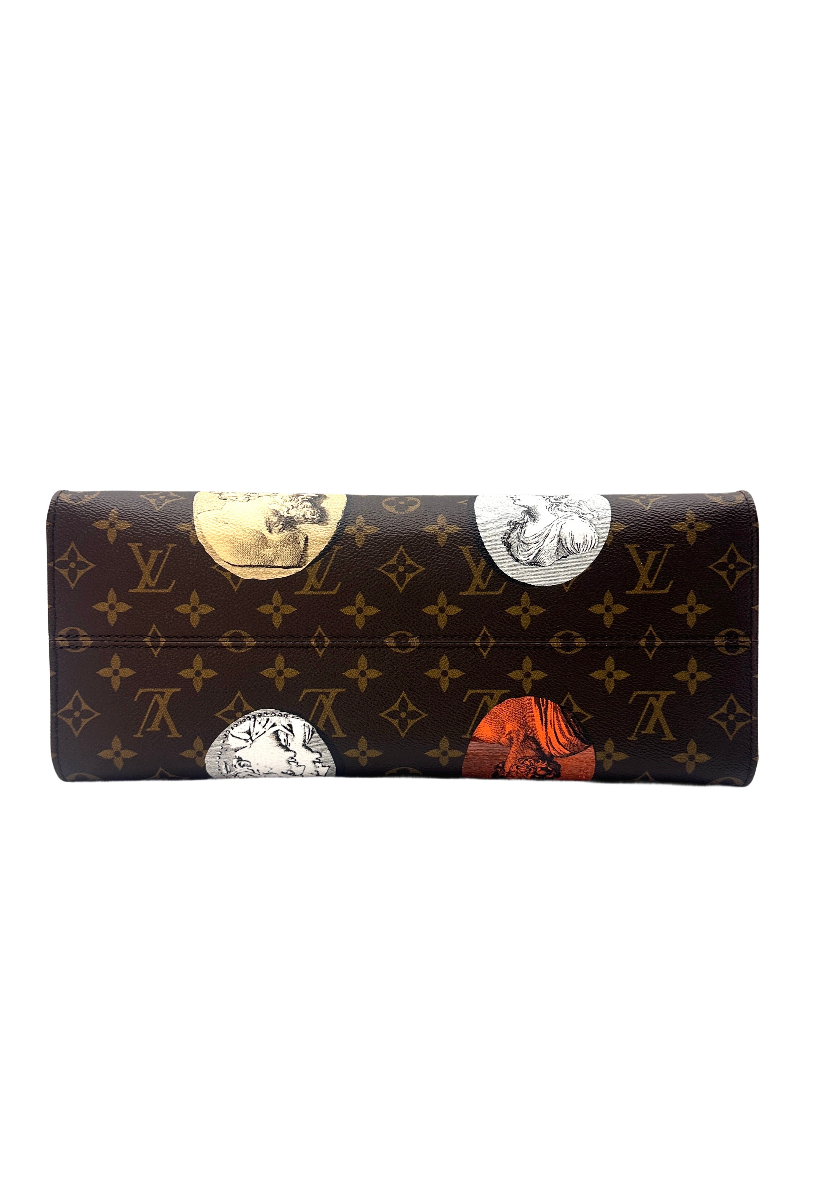Louis Vuitton x Fornasetti Onthego MM Cameo Monogram Tote Handle Bag LV1757