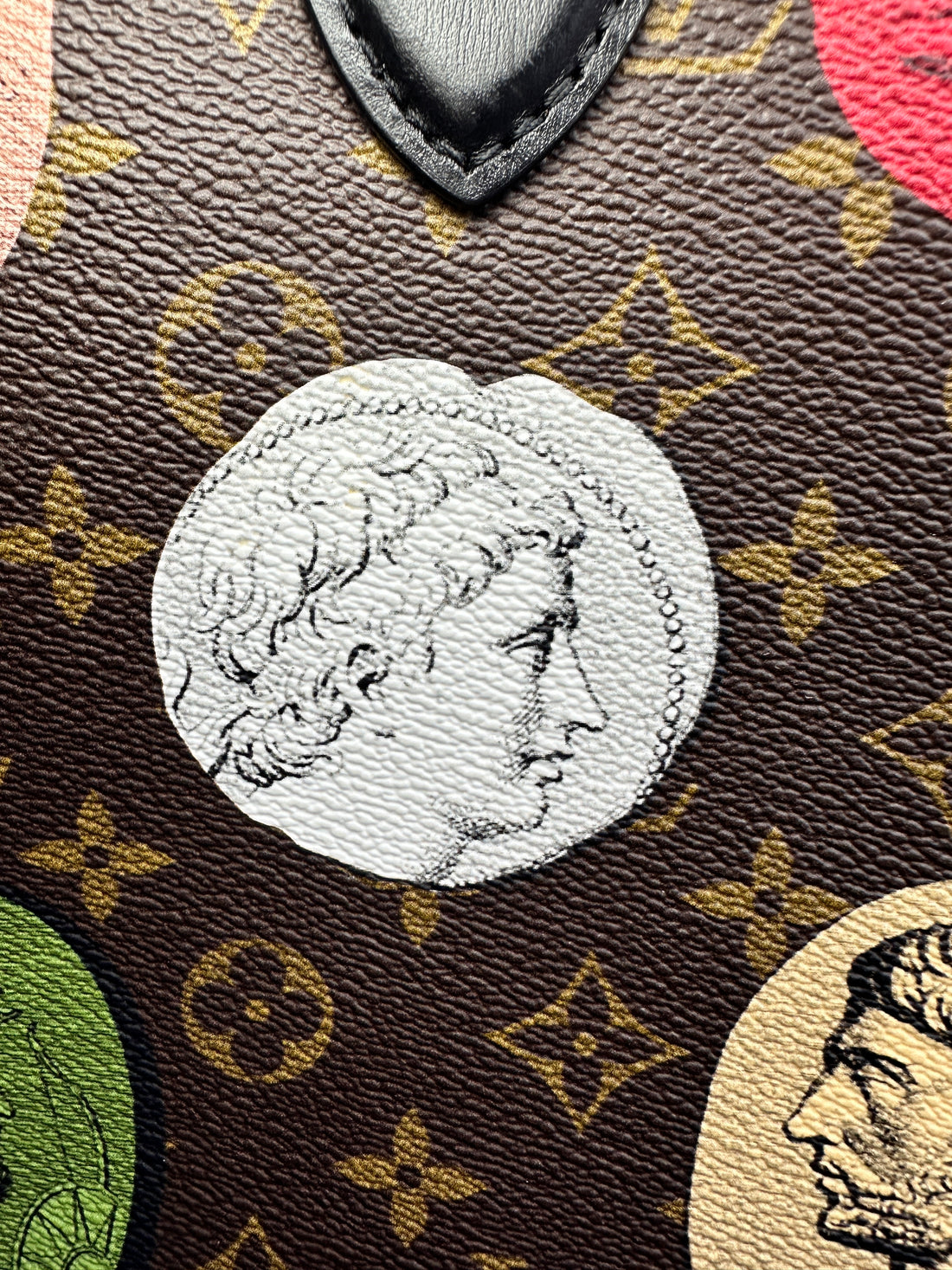 Louis Vuitton x Fornasetti Onthego MM Cameo Monogram Tote Handle Bag LV1757