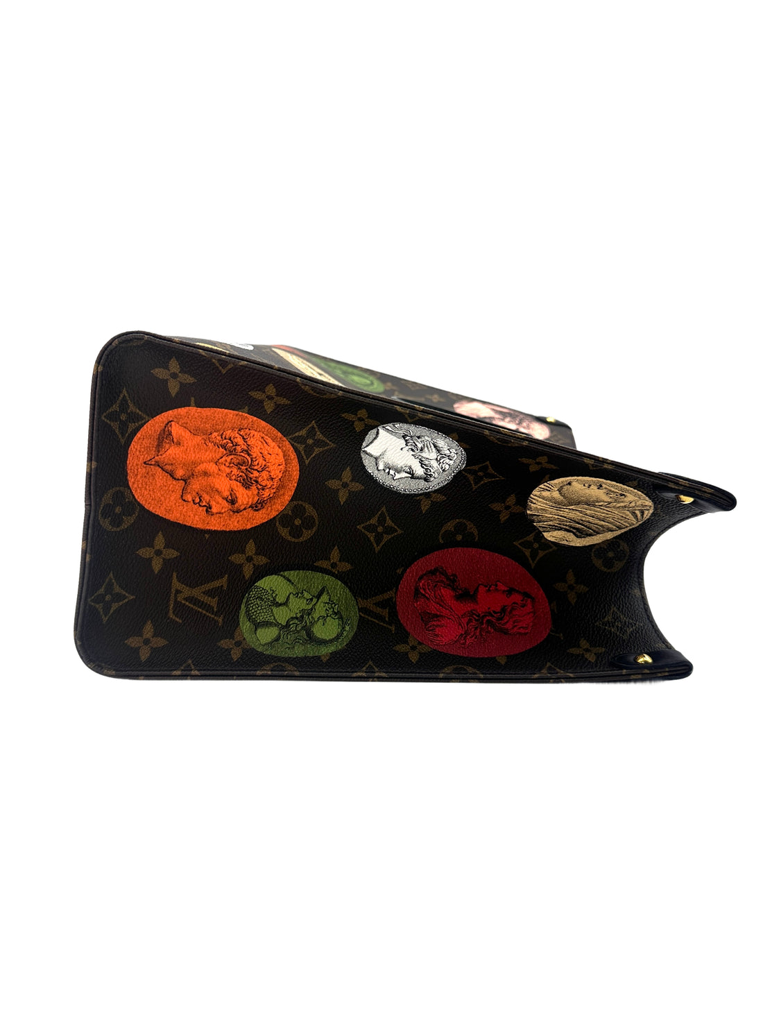 Louis Vuitton x Fornasetti Onthego MM Cameo Monogram Tote Handle Bag LV1757