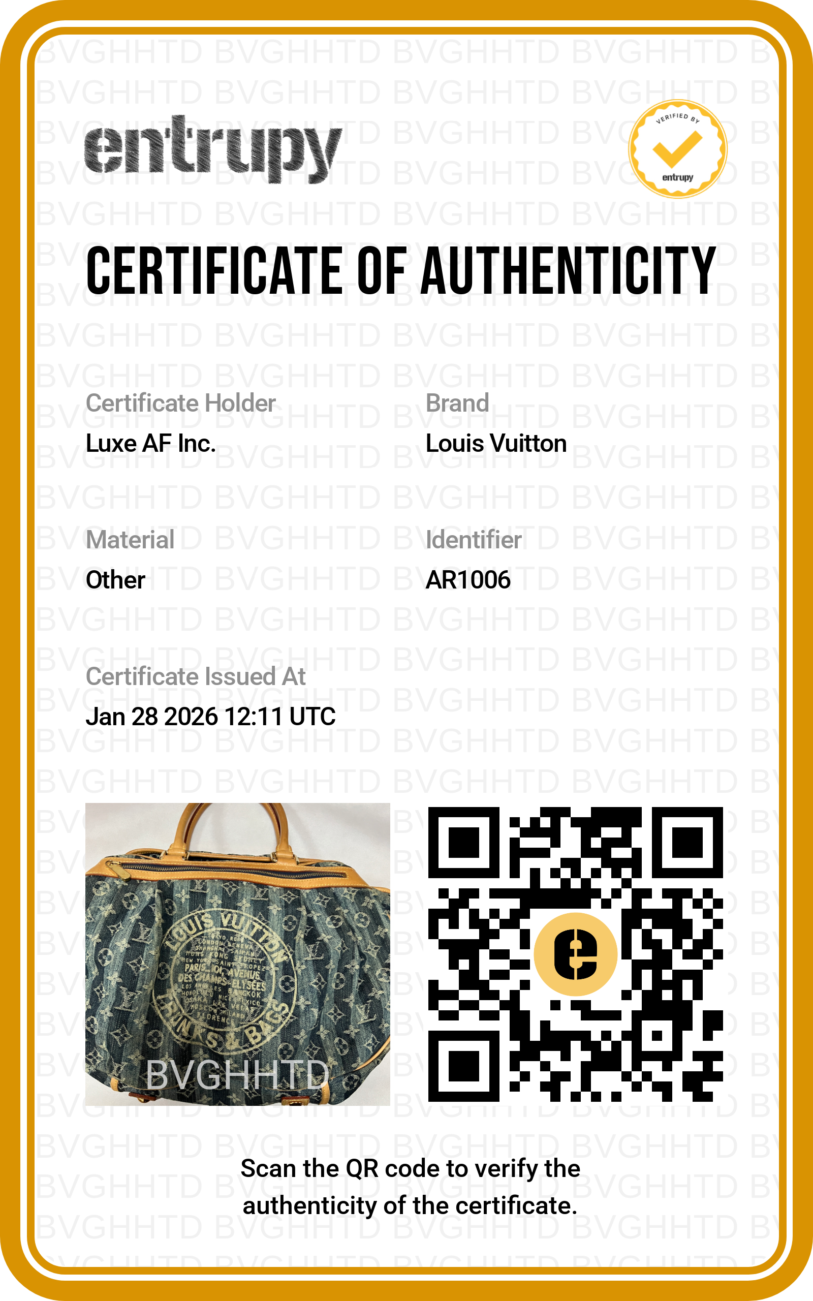 Louis Vuitton Monogram Denim Cruise Collection Handle Bag LV1753