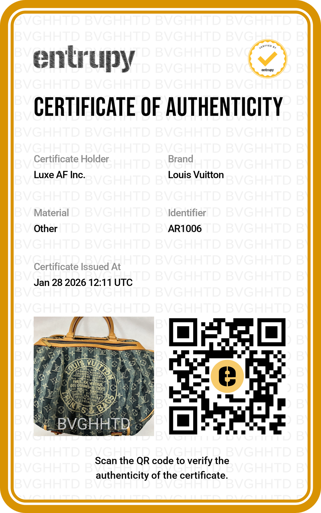 Louis Vuitton Monogram Denim Cruise Collection Handle Bag LV1753