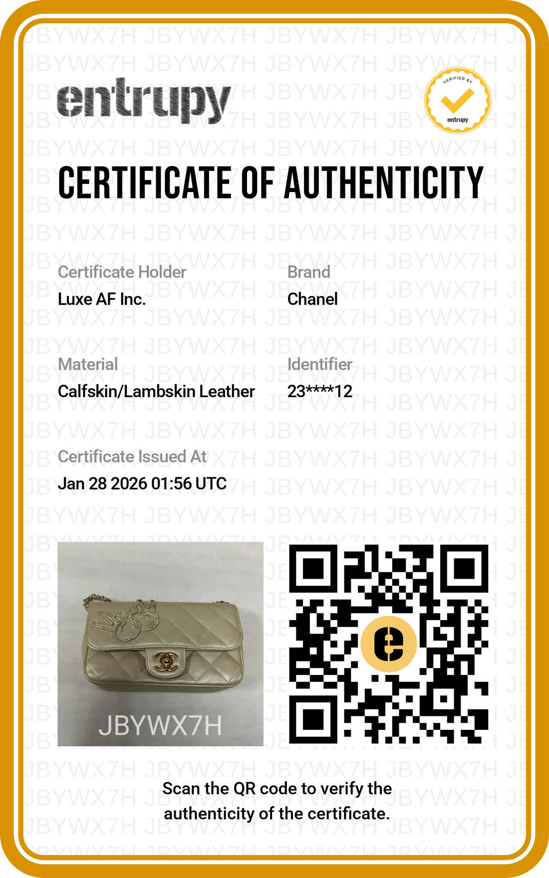 Chanel V For Victory Champagne Gold Quilted Leather Mini Flap Crossbody Bag(23***12) CC1215
